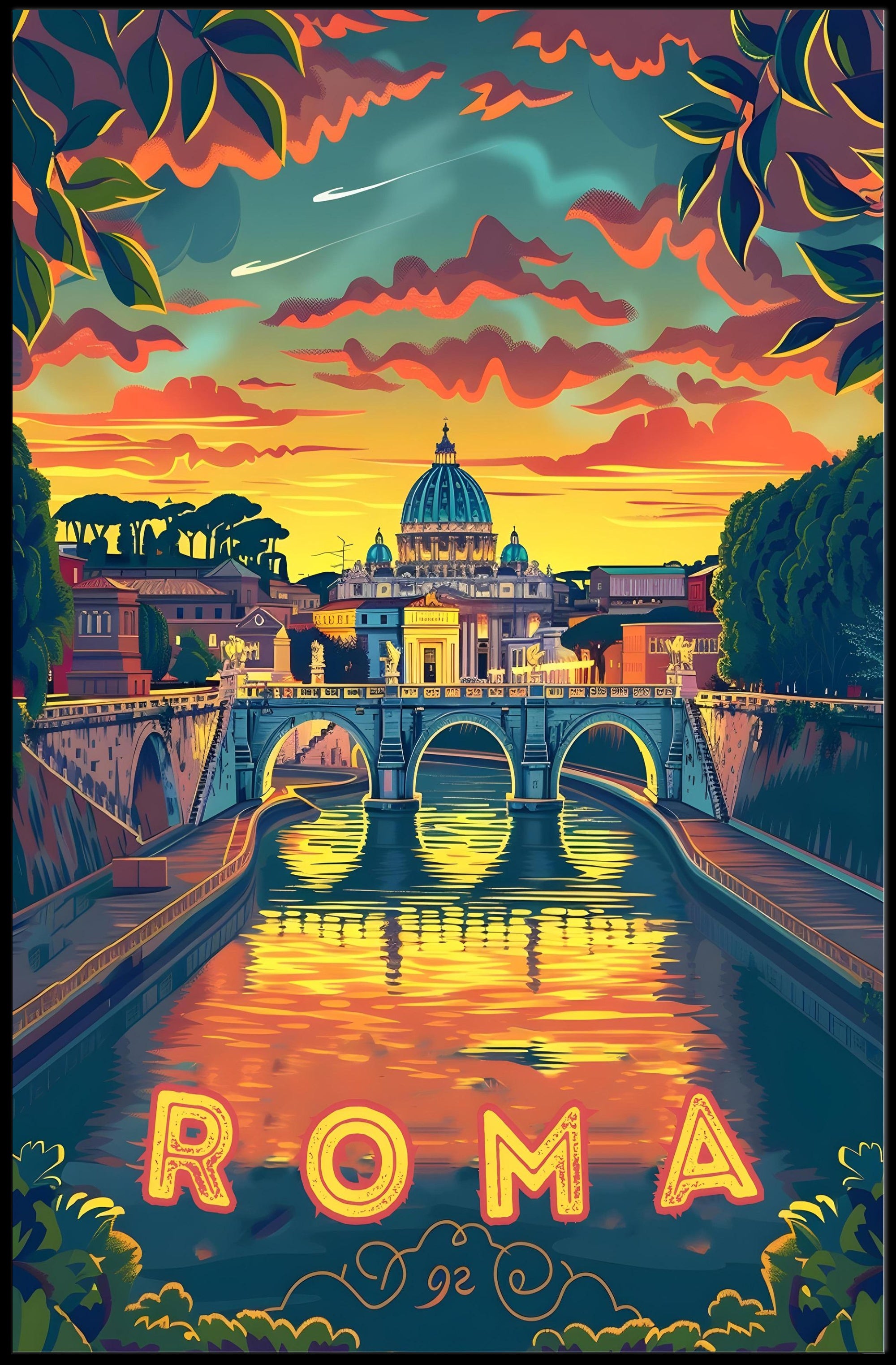 Rome's Majestic Architecture Featured Travel Poster