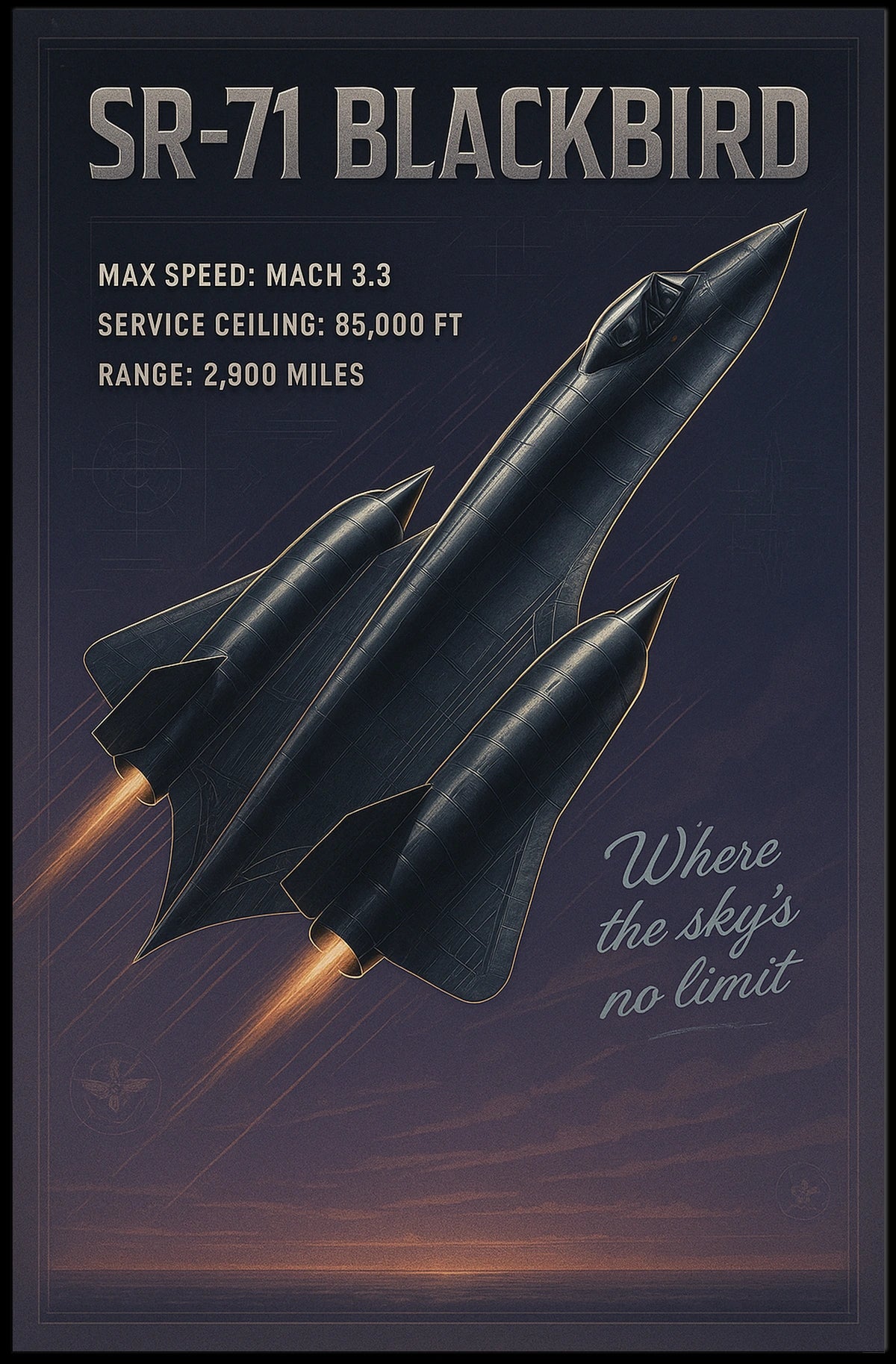 SR-71 Blackbird Speed and Altitude Mastery Poster