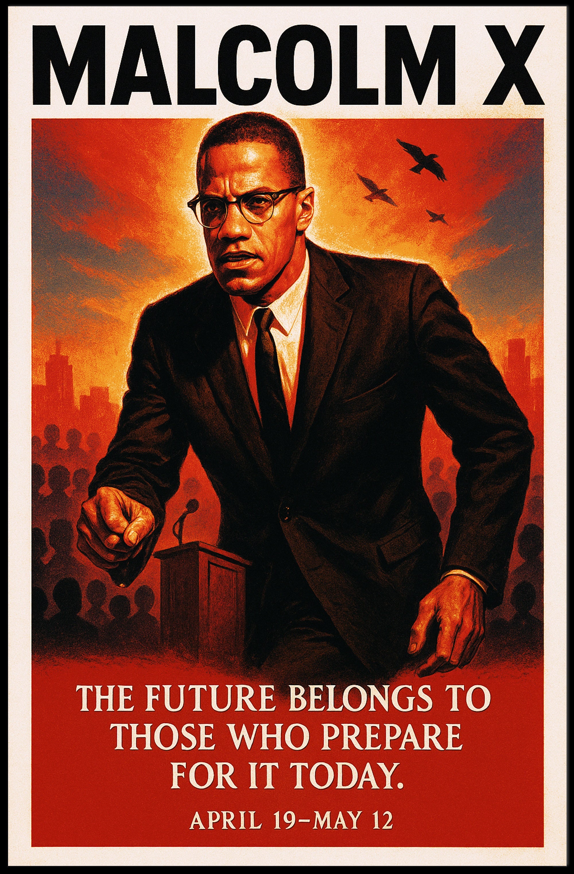 Malcolm X Vision for the Future Poster PosterGoat