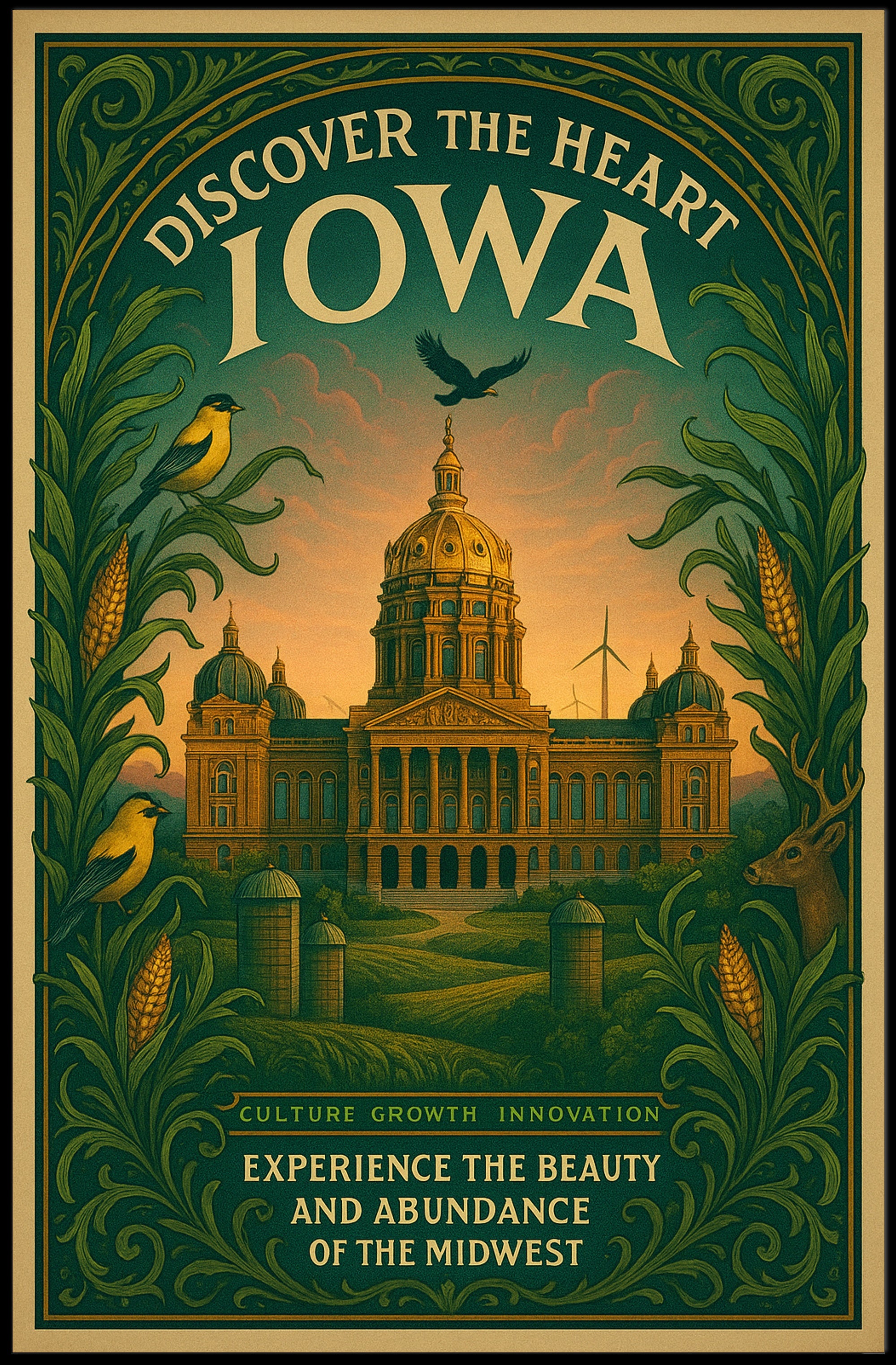 Discover The Heart Of Iowa Poster