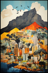 Vibrant Cityscape At The MountainS Edge Poster