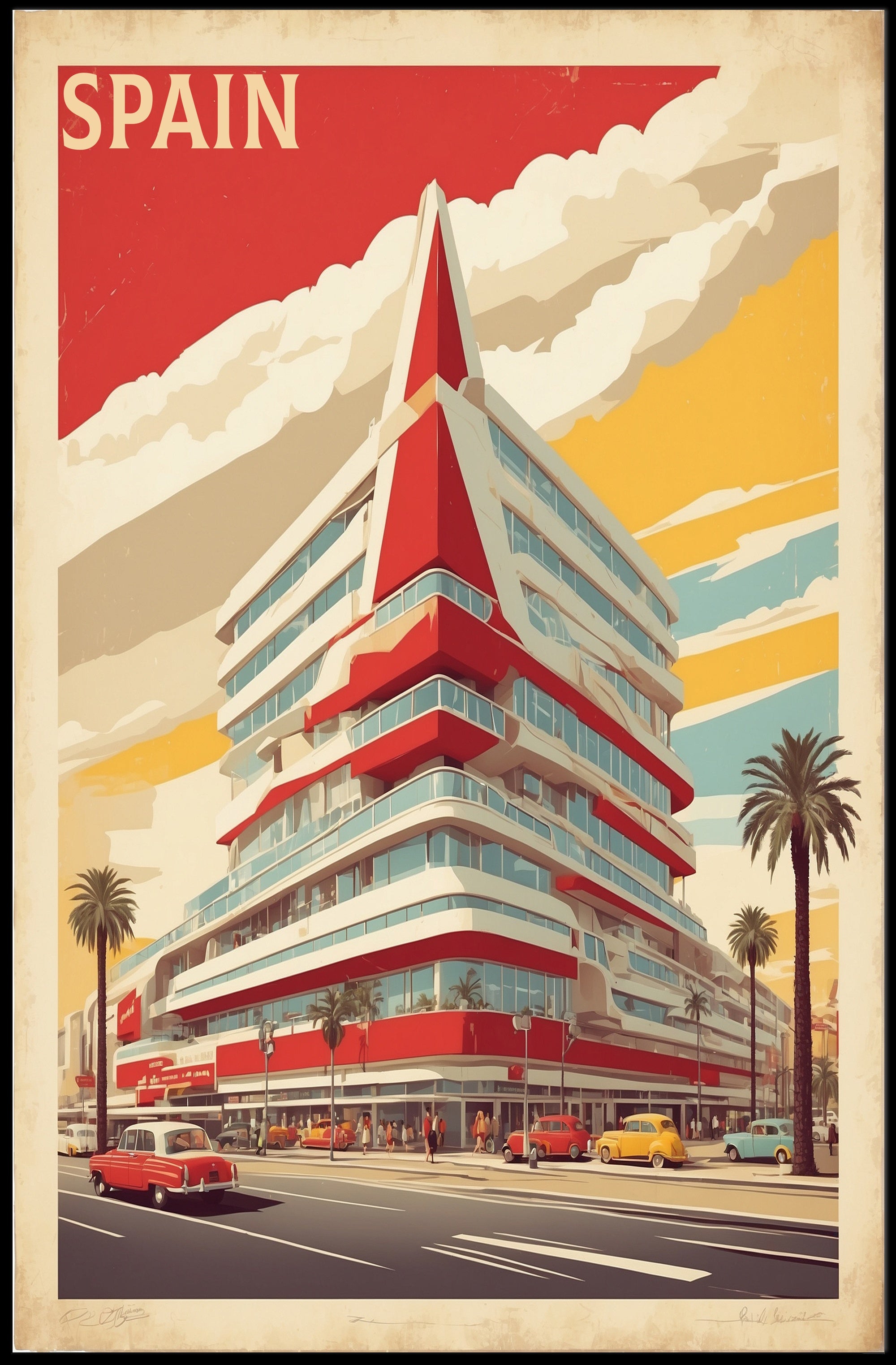 Modern Spain Architecture Travel Poster