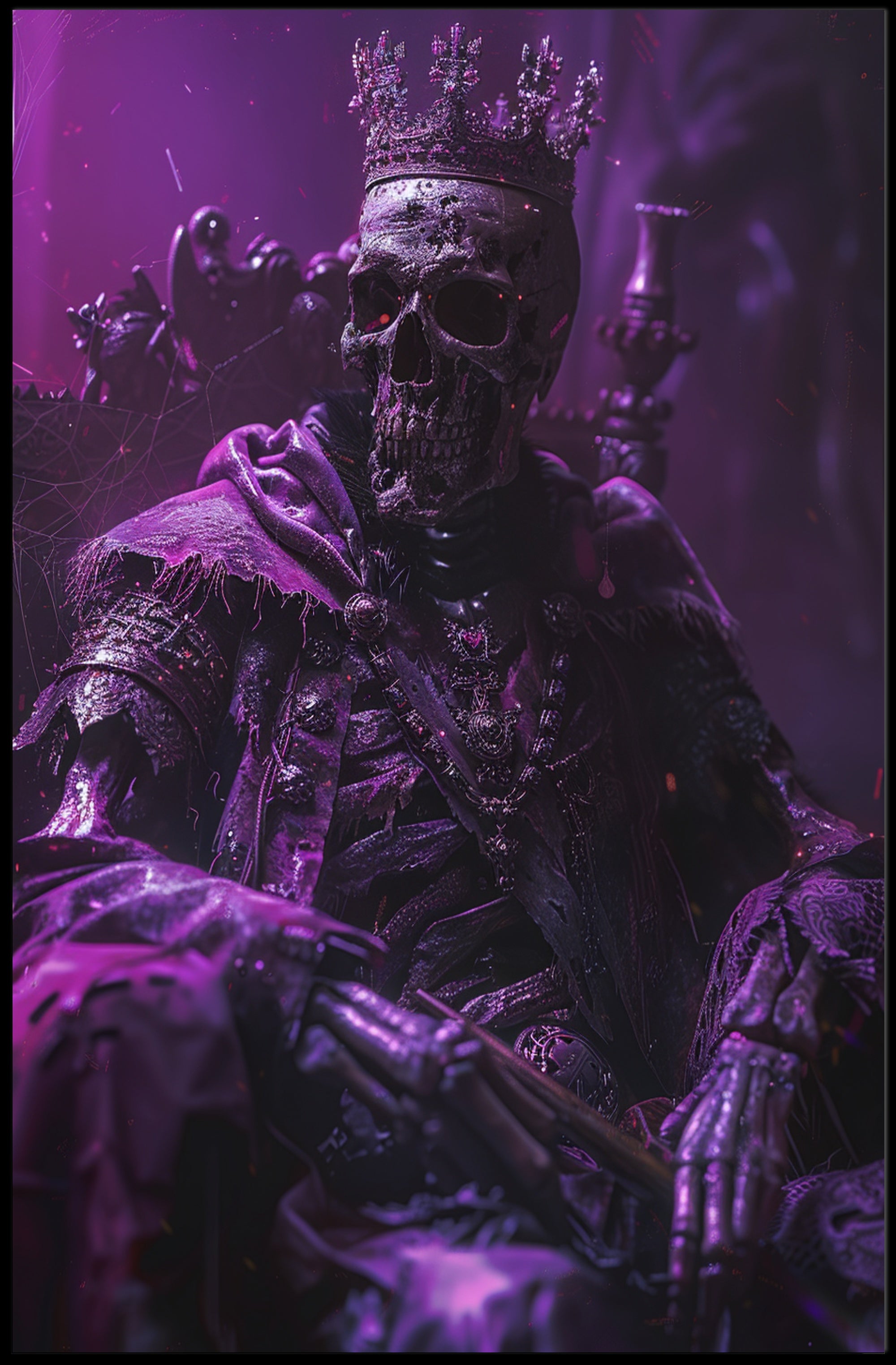 Haunting Skeleton King Gothic Fantasy Poster