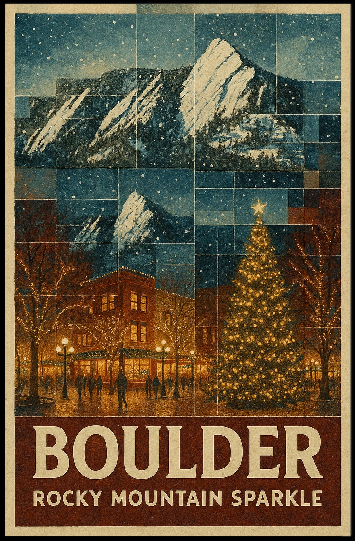 Boulder Rocky Mountain Sparkle Poster