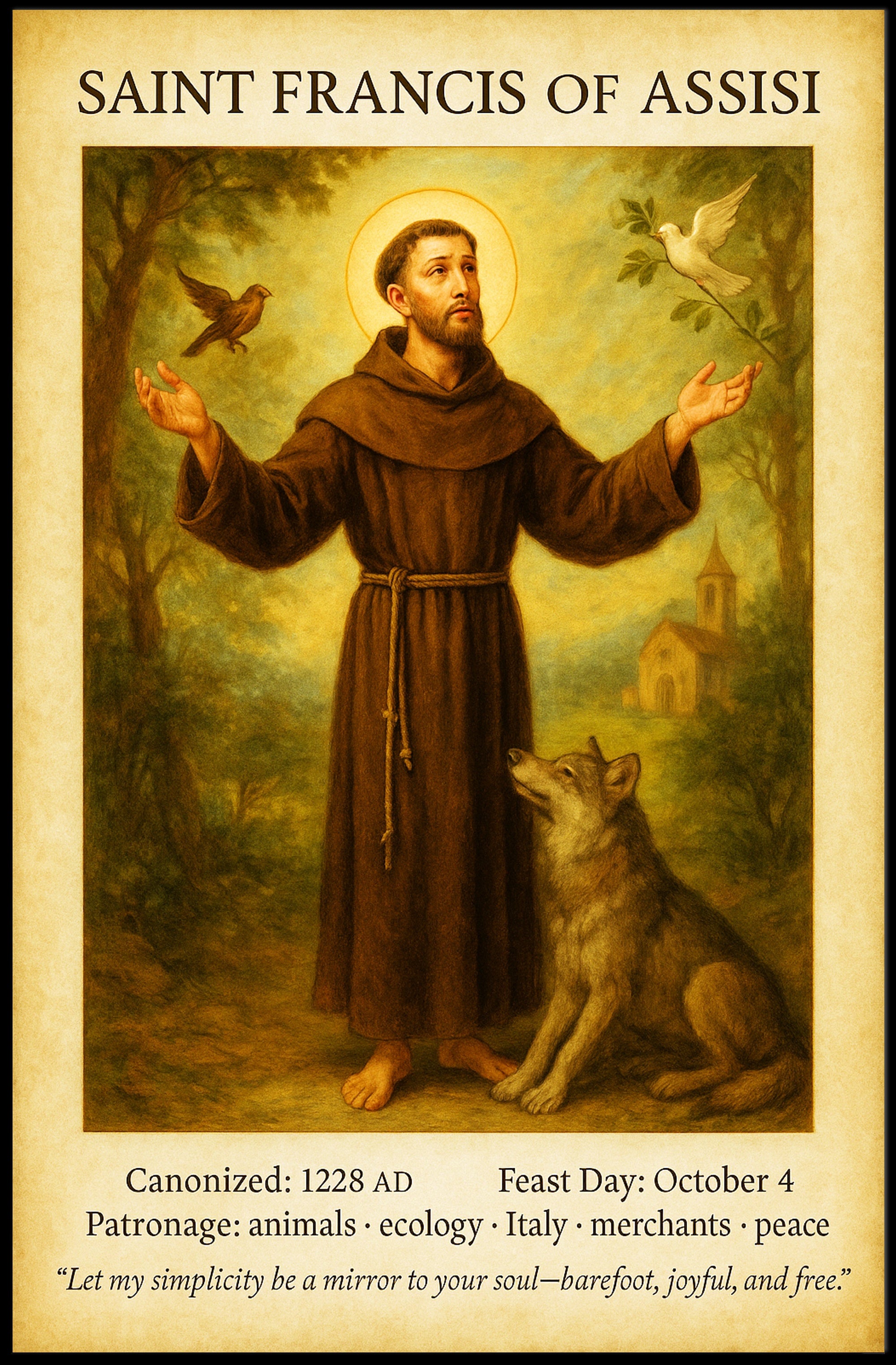 Saint Francis of Assisi Poster PosterGoat