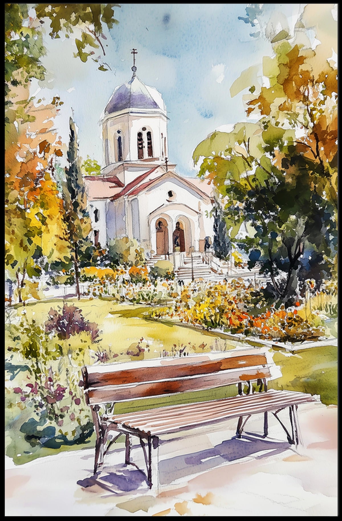 Moldova Chisinau Cathedral Park View Poster