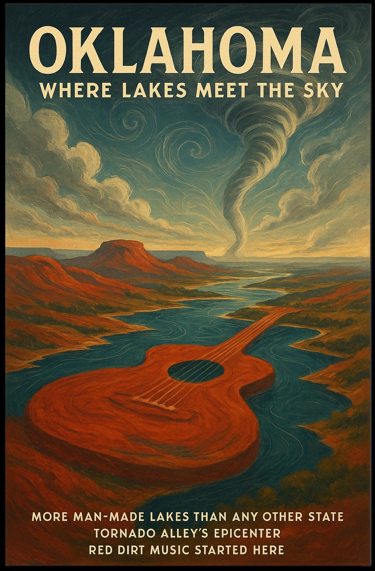 Oklahoma Where Lakes Meet The Sky Poster