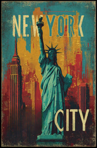 New York City Vibes Poster Modern Urban Skyline Wall Art