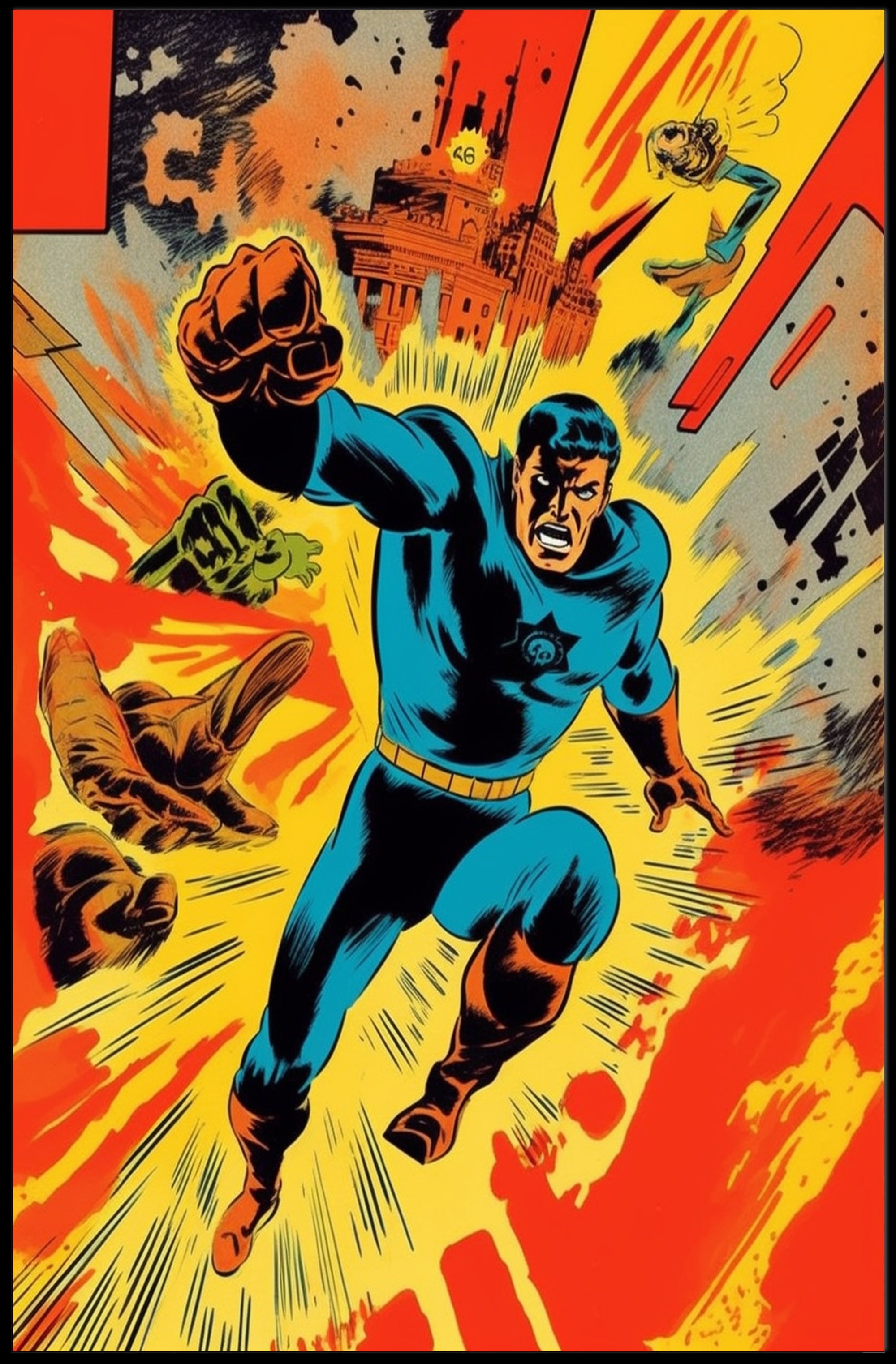 Dynamic Superhero Action Poster