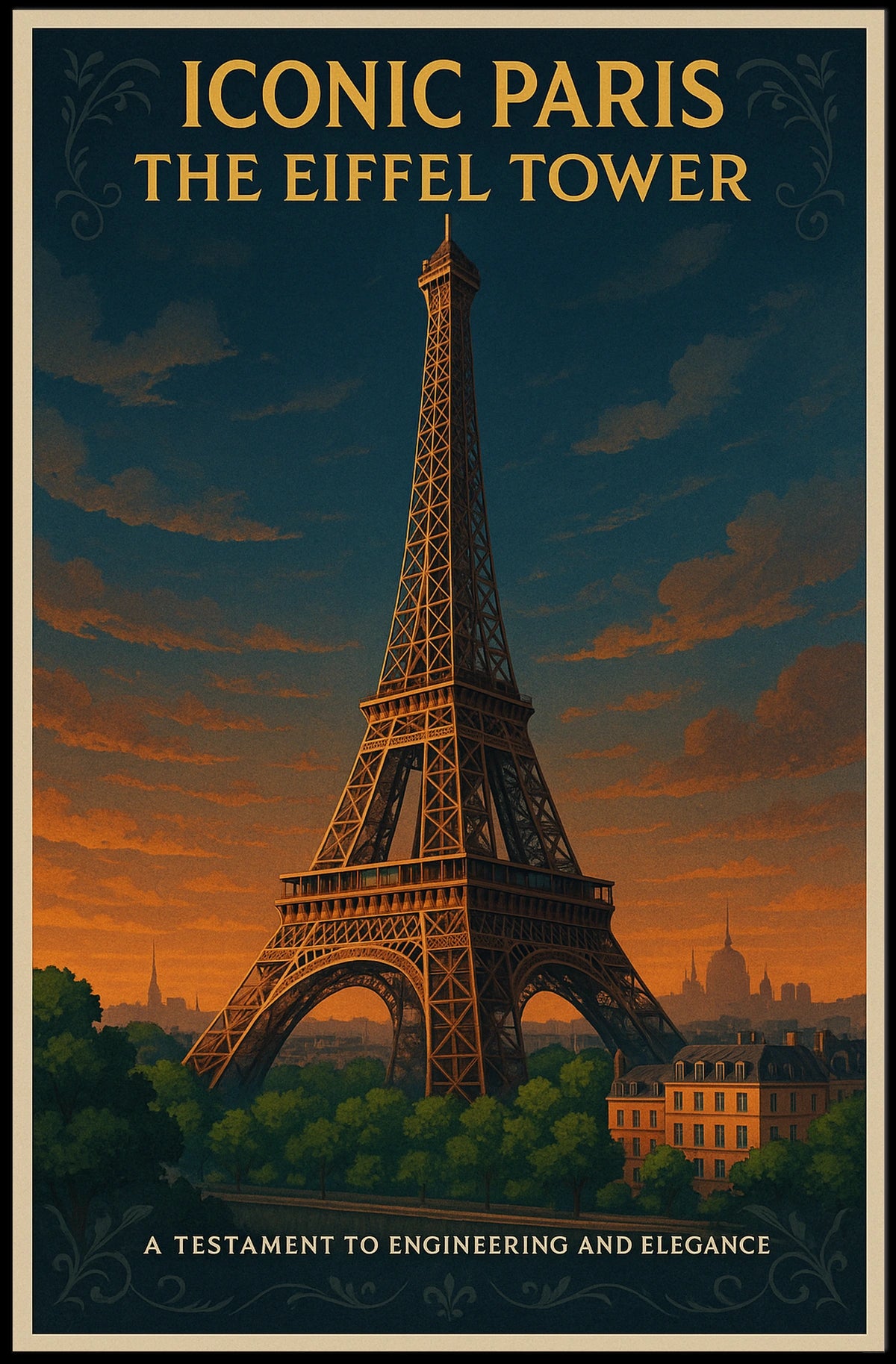 Iconic Paris The Eiffel Tower Poster