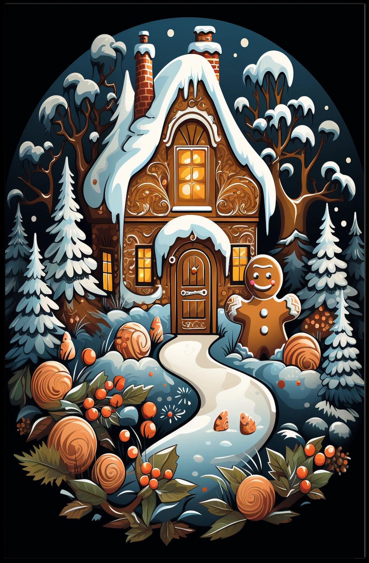 Enchanted Gingerbread Cottage Poster