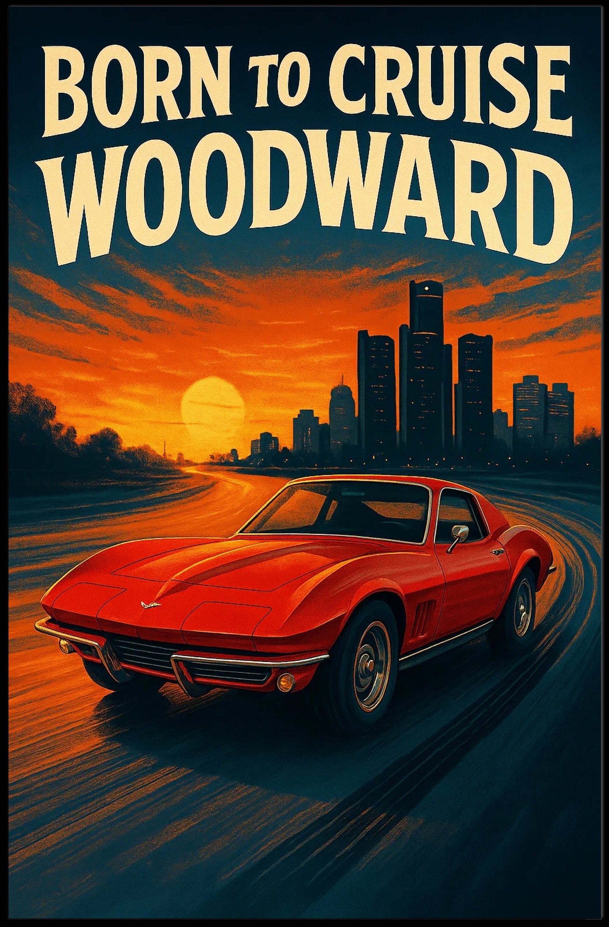 Born to Cruise Woodward Poster PosterGoat