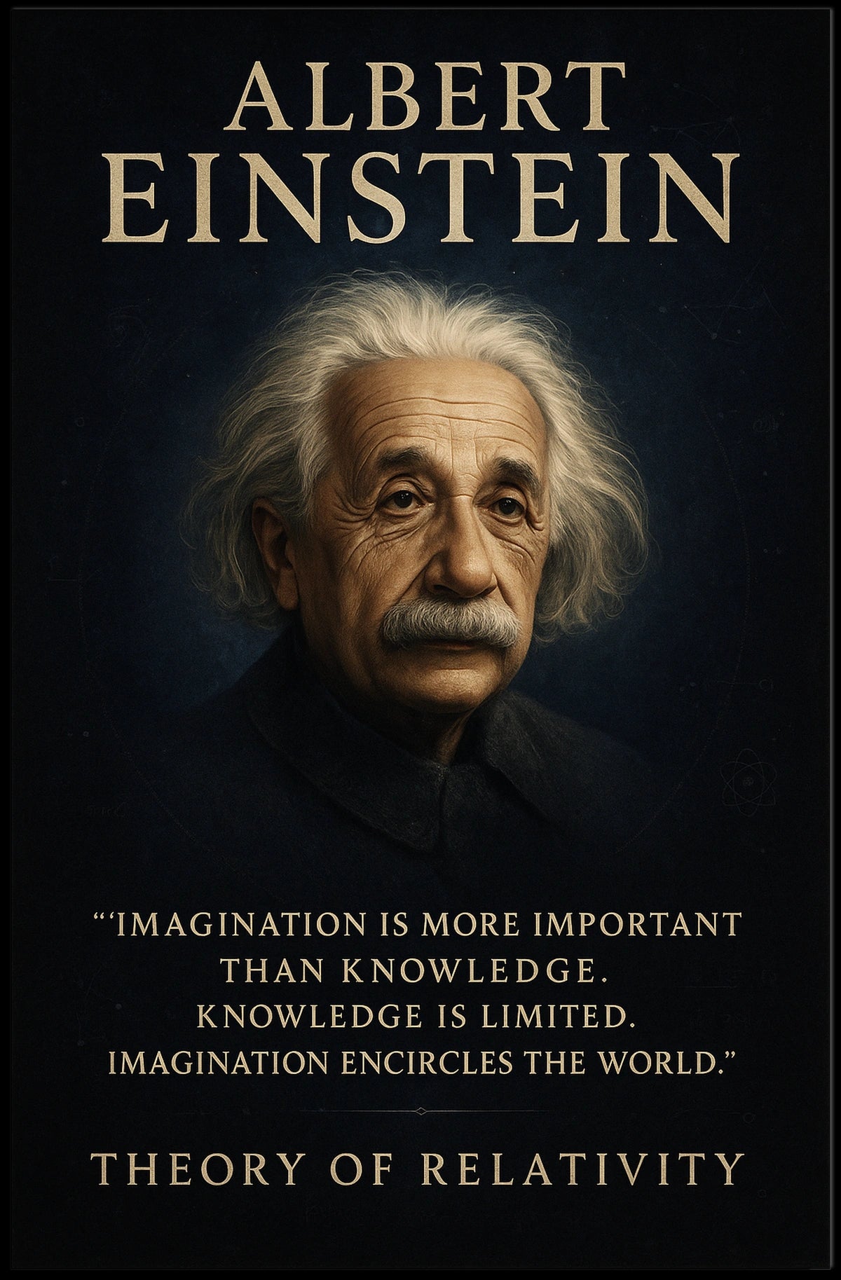 Albert Einstein Inspirational Photorealistic Poster for Creativity