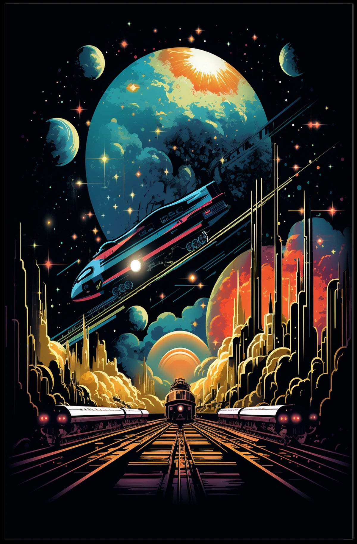 Cosmic Railways Poster