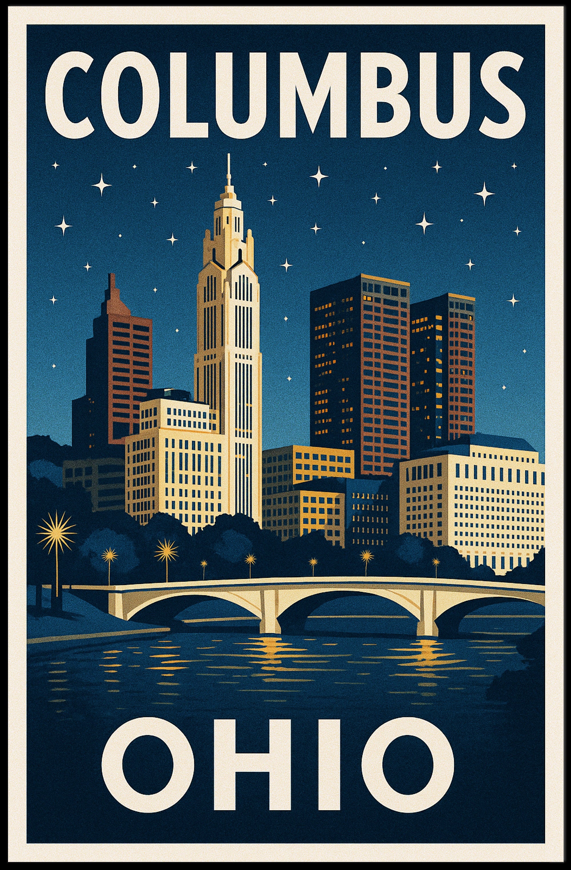 Columbus, Ohio Skyline Poster PosterGoat