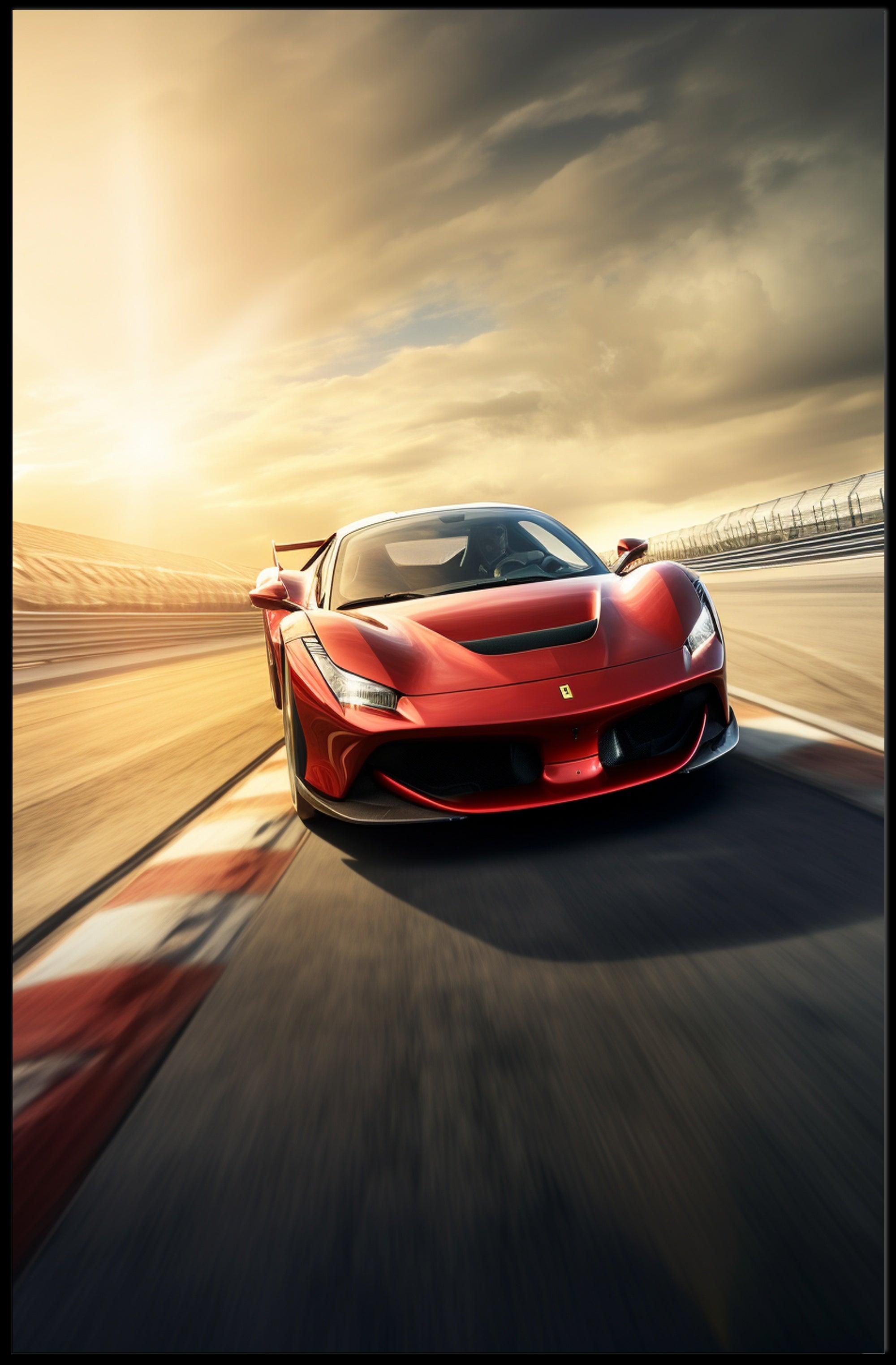Speed and Elegance on Track Poster PosterGoat