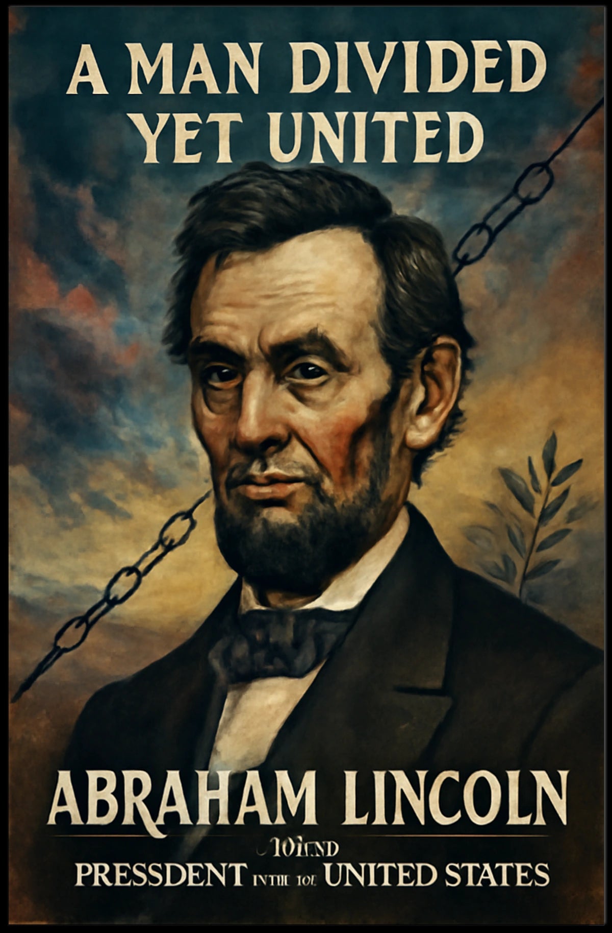 Abraham Lincoln A Man Divided Yet United Poster