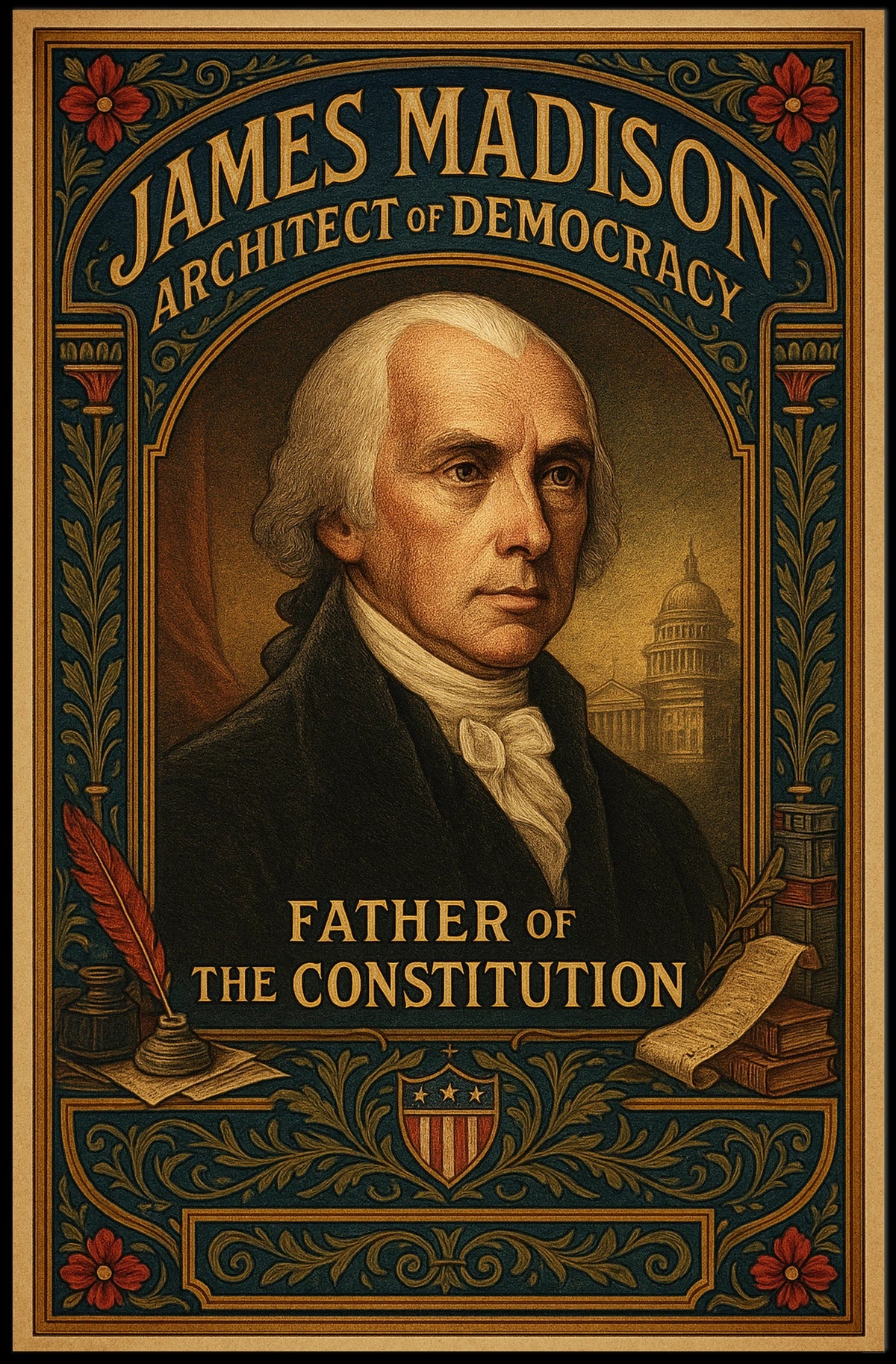 James Madison Architect of Democracy Poster