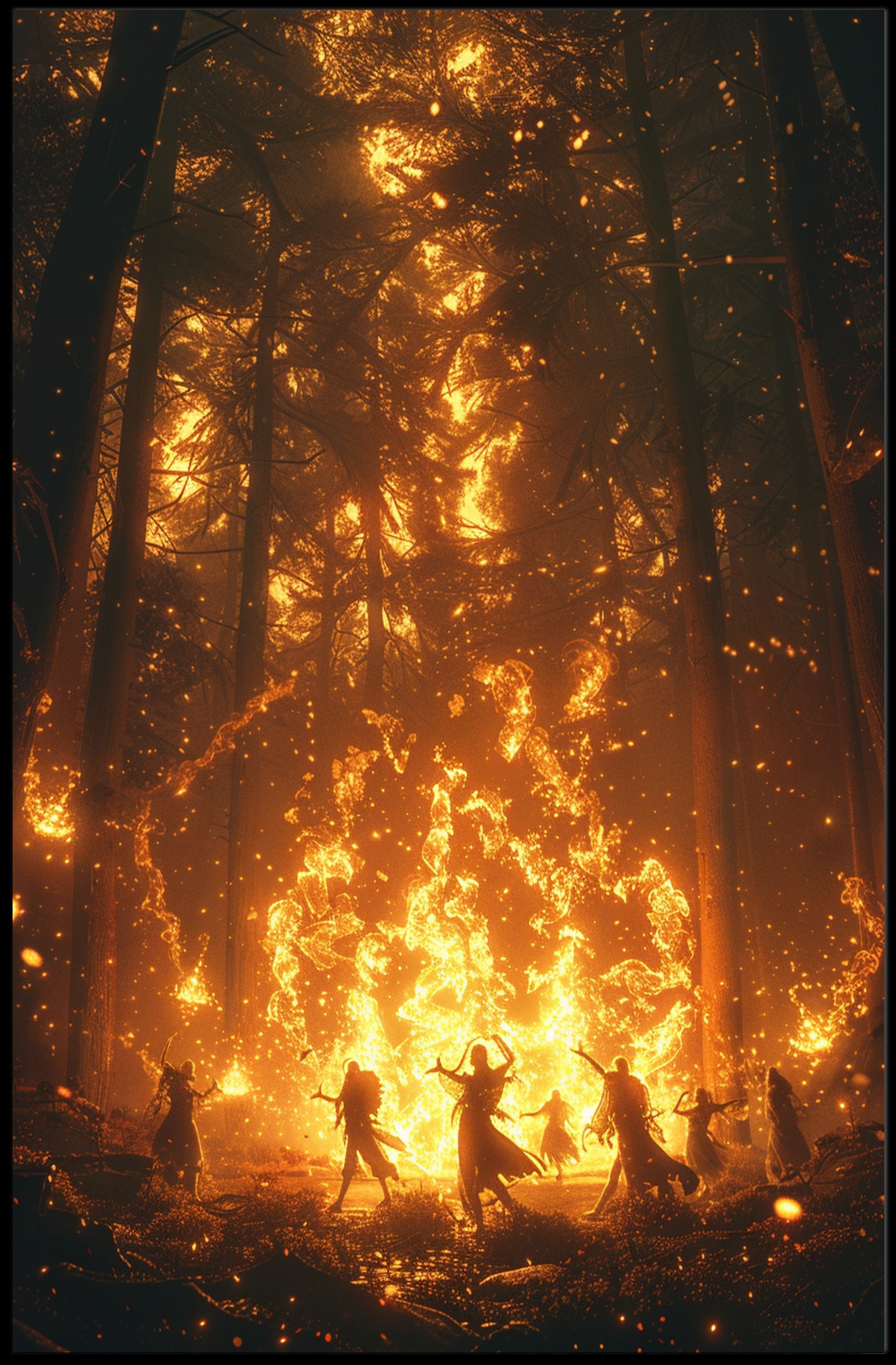 Mystical Forest Ritual Fantasy or Mythology Poster PosterGoat