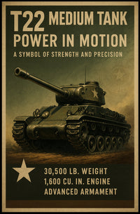 T22 Medium Tank Vintage Military Recruitment Poster