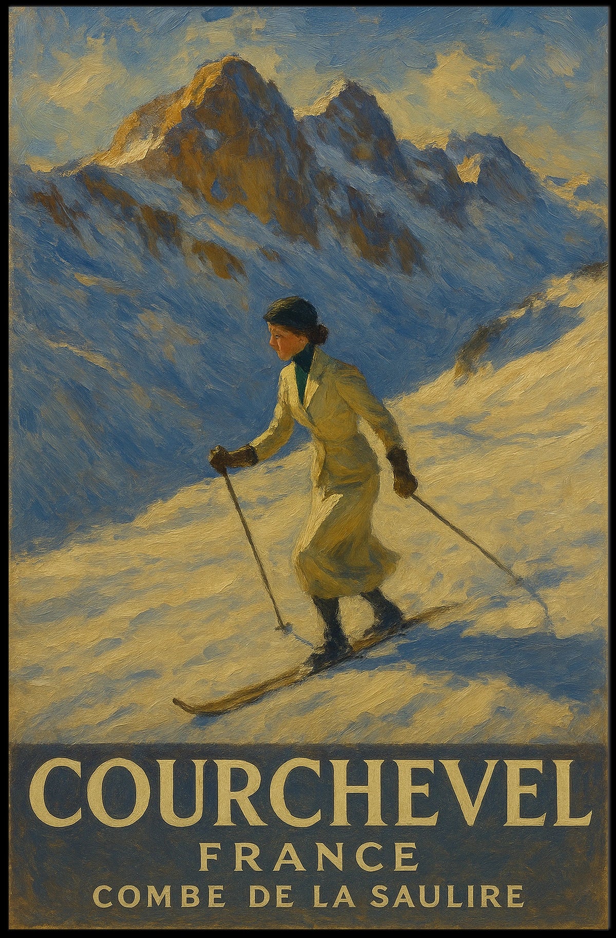 Courchevel Skiing Adventure Poster
