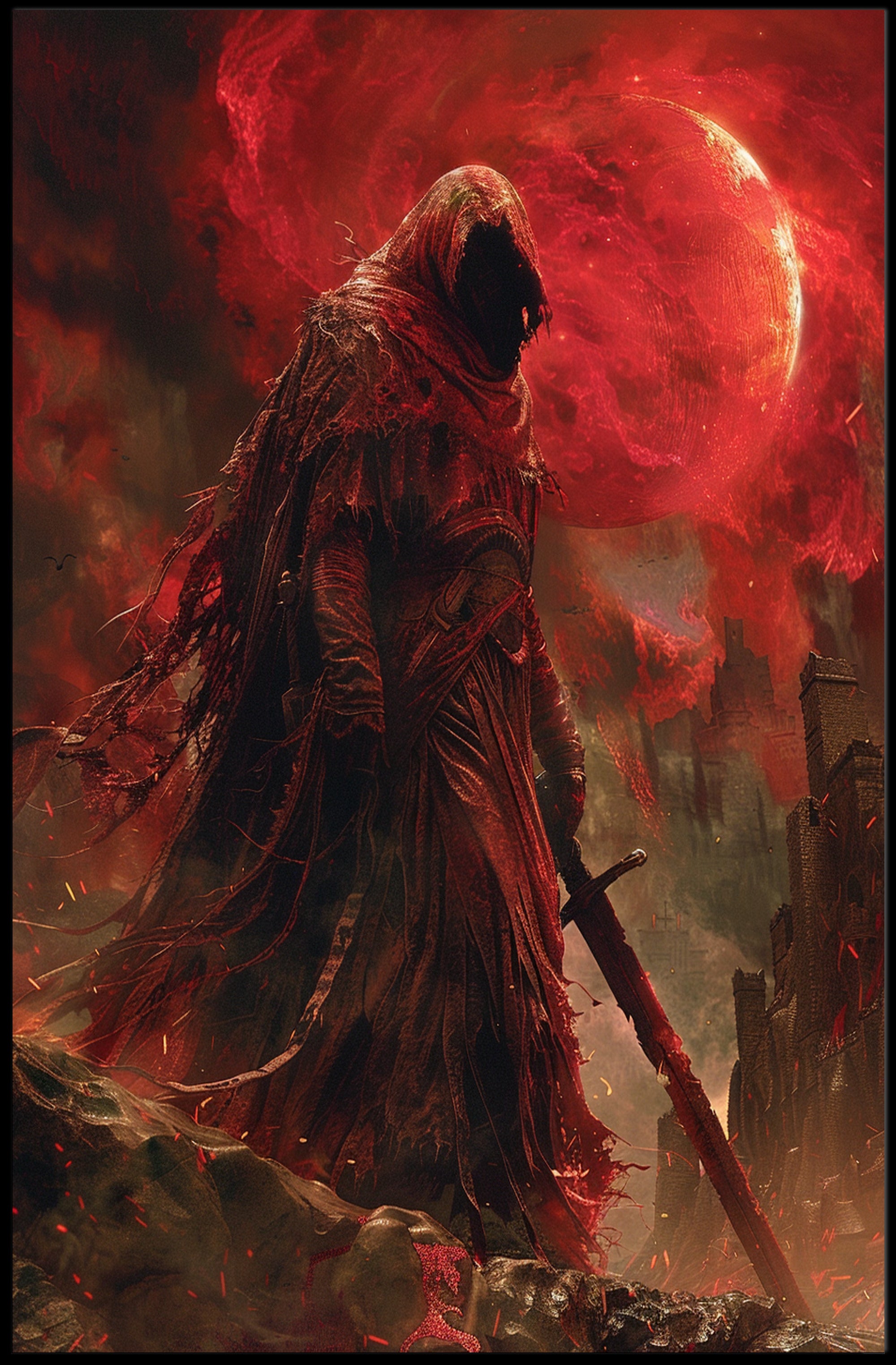 The Crimson Wraith Art Print Poster for Home Decor PosterGoat
