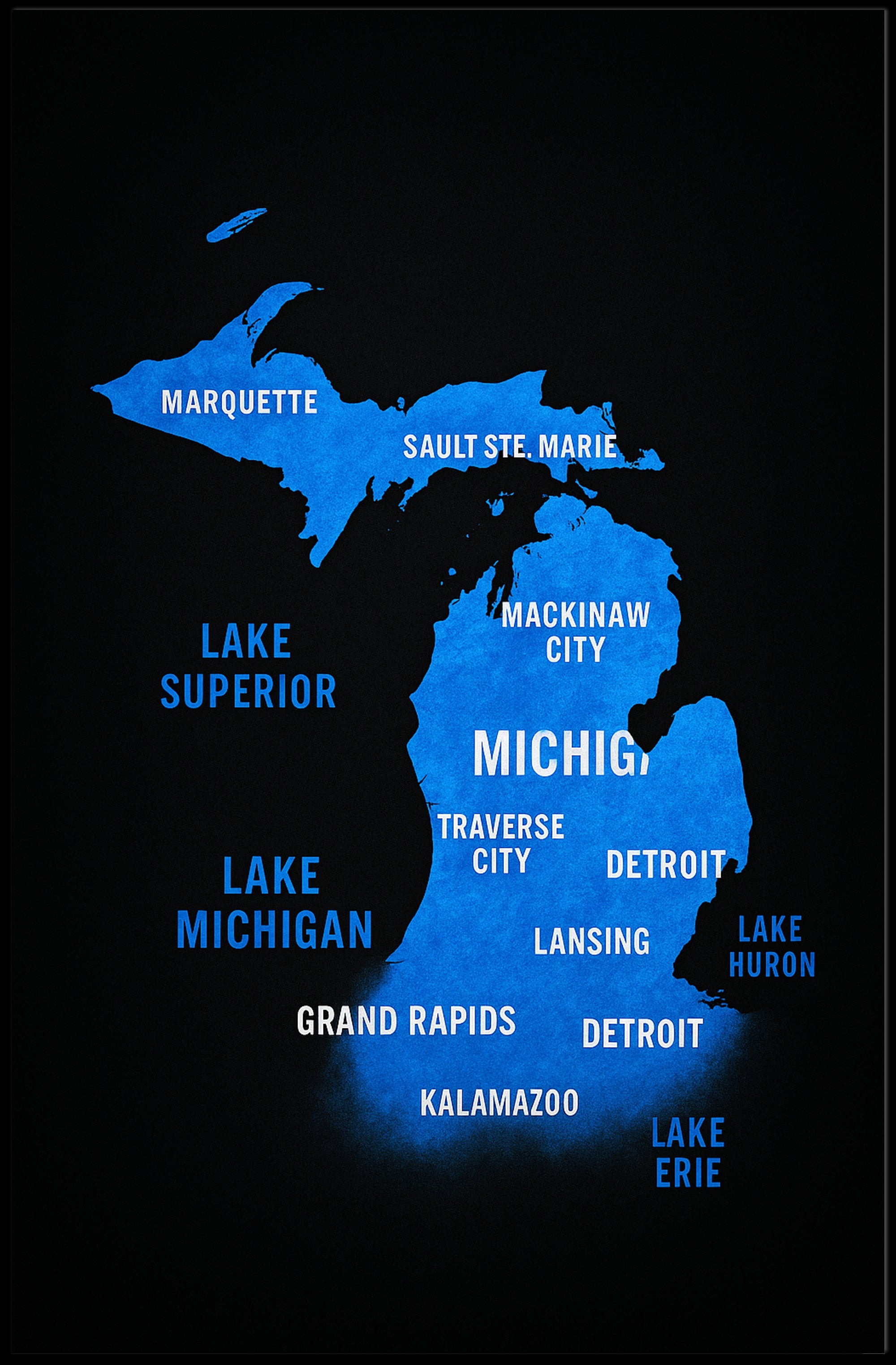 Michigan and the Great Lakes Map Poster PosterGoat