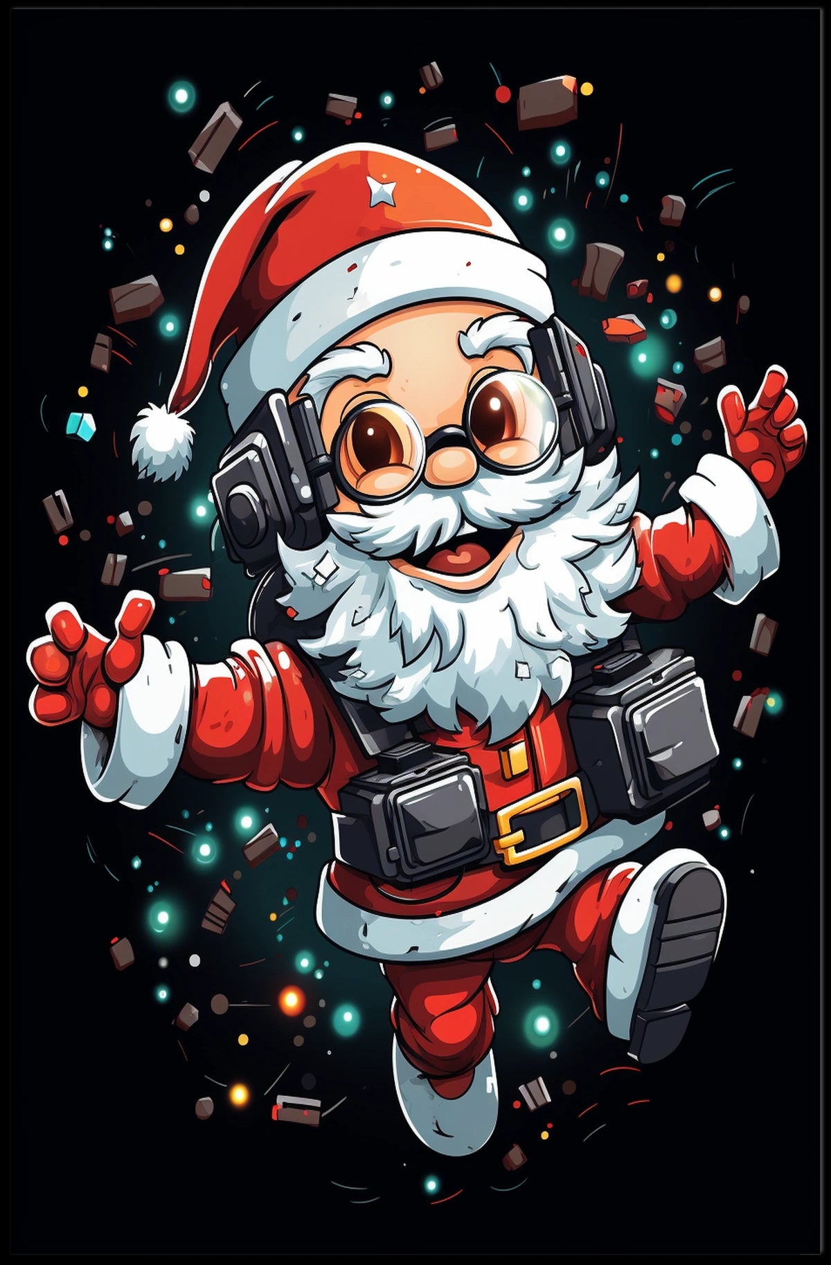 Tech-Savvy Santa Poster