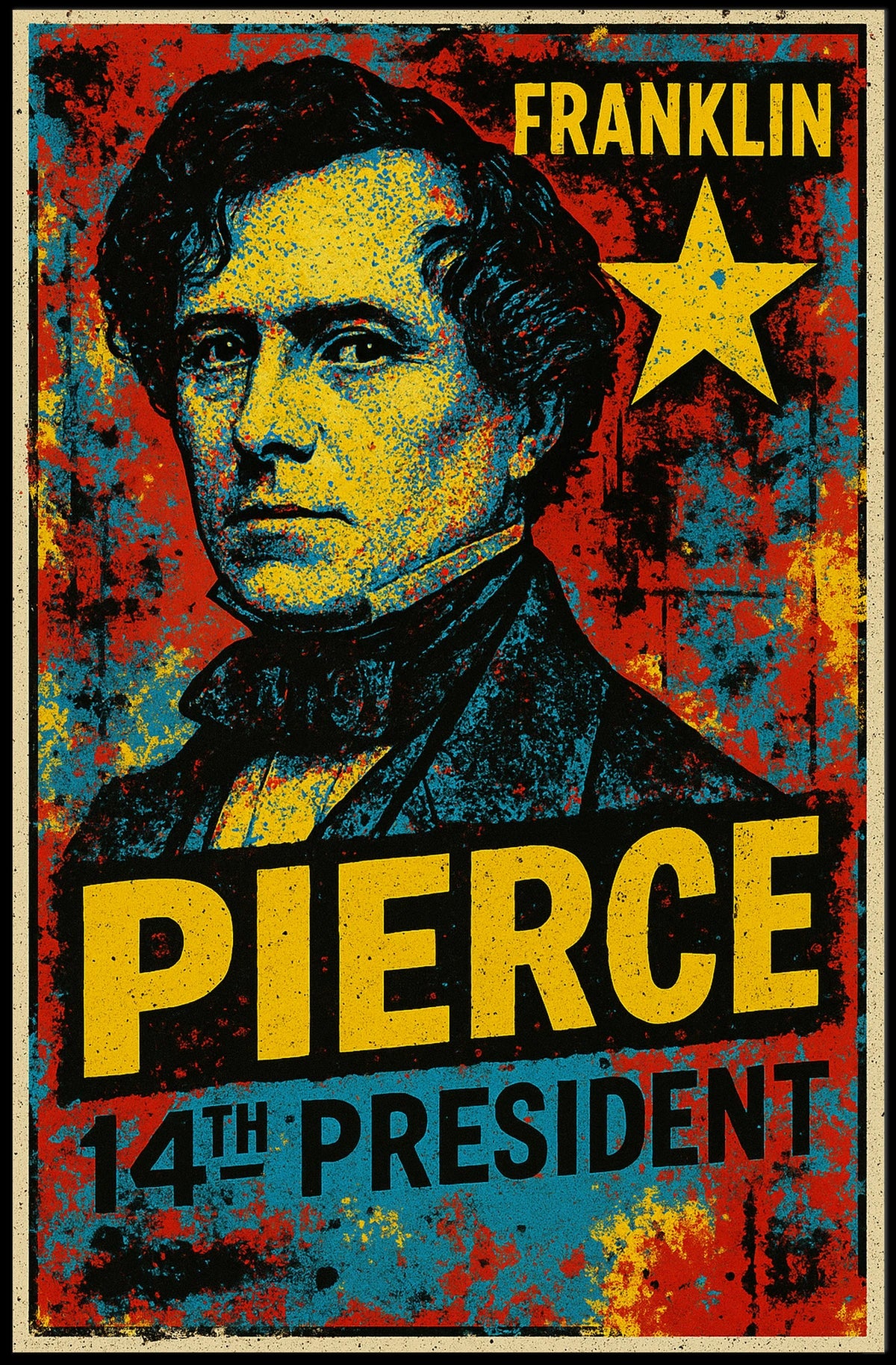Franklin Pierce 14th President of the United States Graffiti Pop Art Poster
