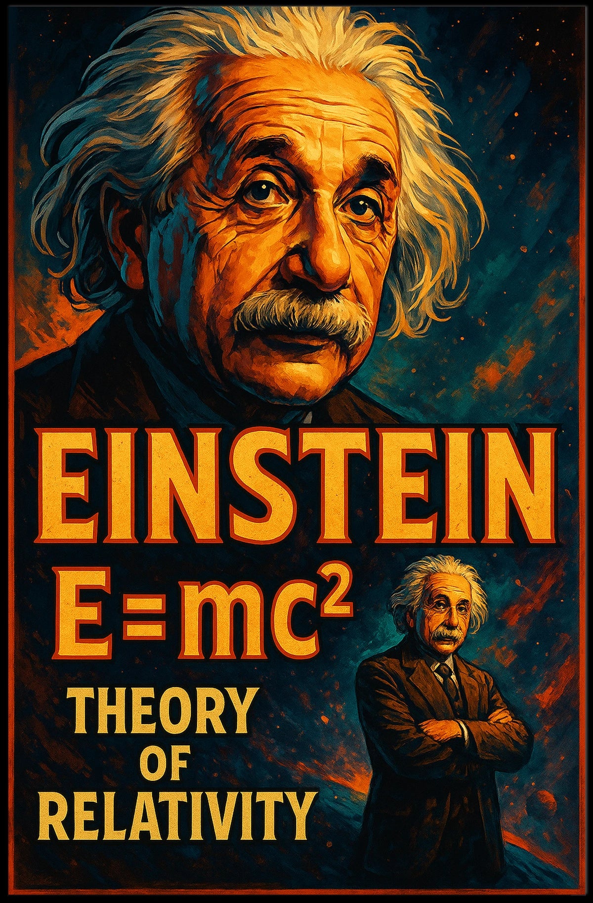Einstein Relativity Scenic Wanderlust Poster