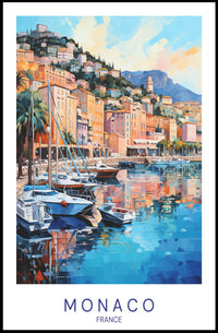 Coastal Charm of Monaco Poster PosterGoat