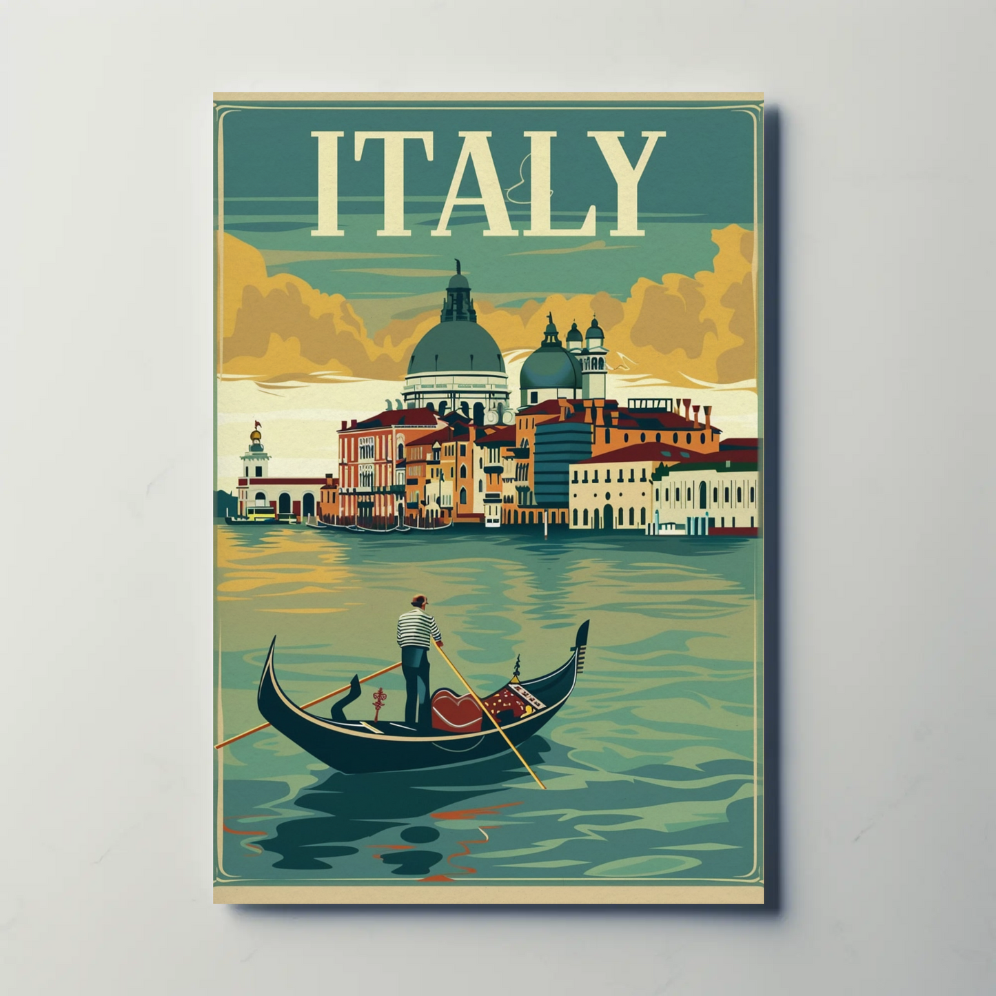 Italy Gondola Venice Grand Canal Travel Poster