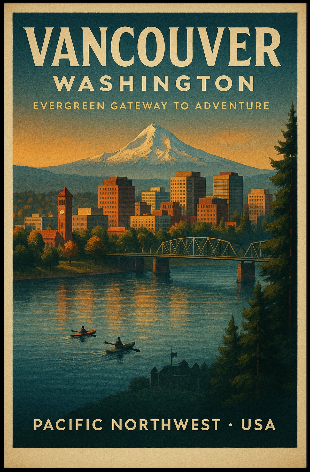 Vancouver, Washington Evergreen Gateway Poster