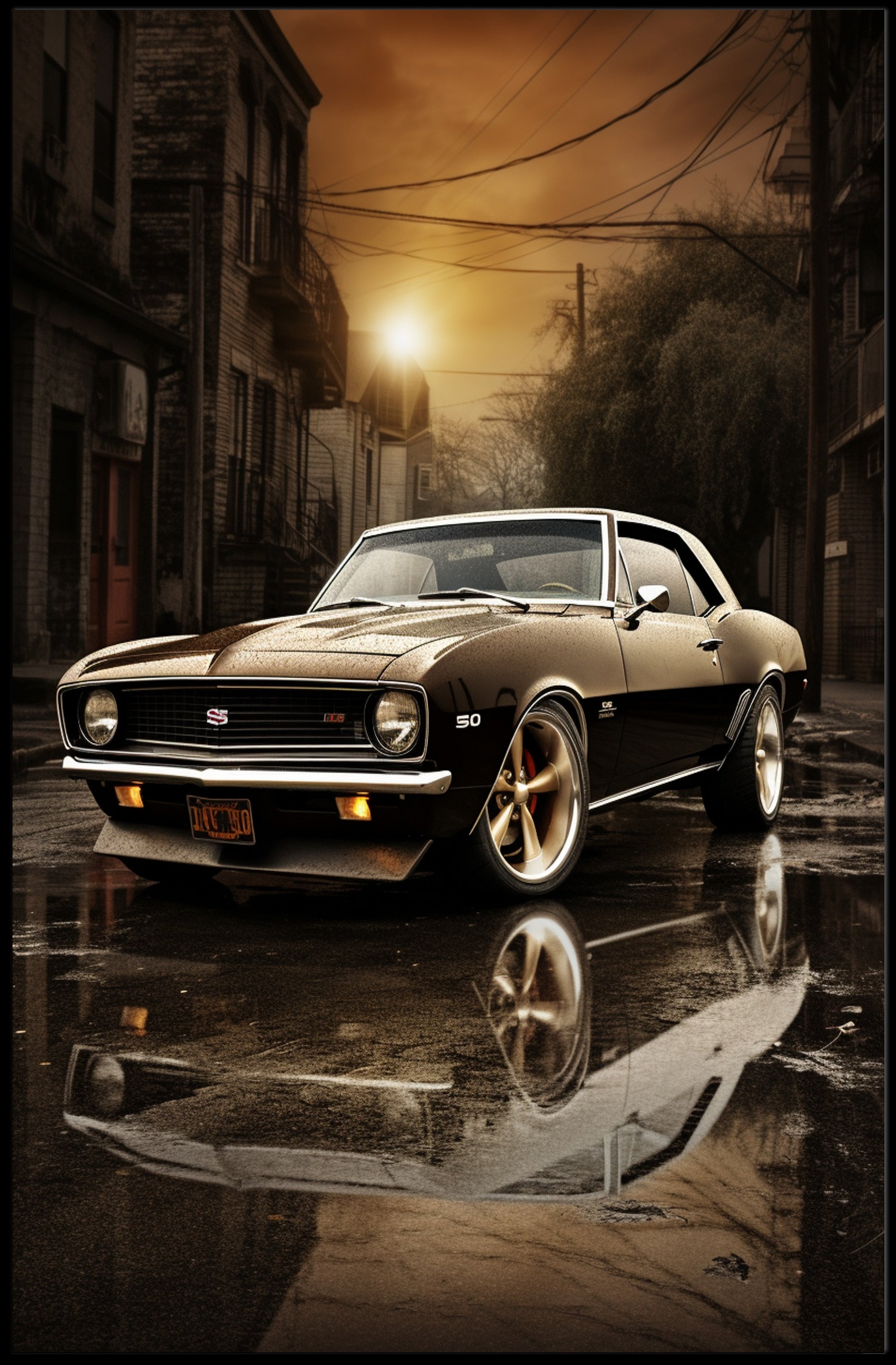 Classic Muscle in the City Poster PosterGoat