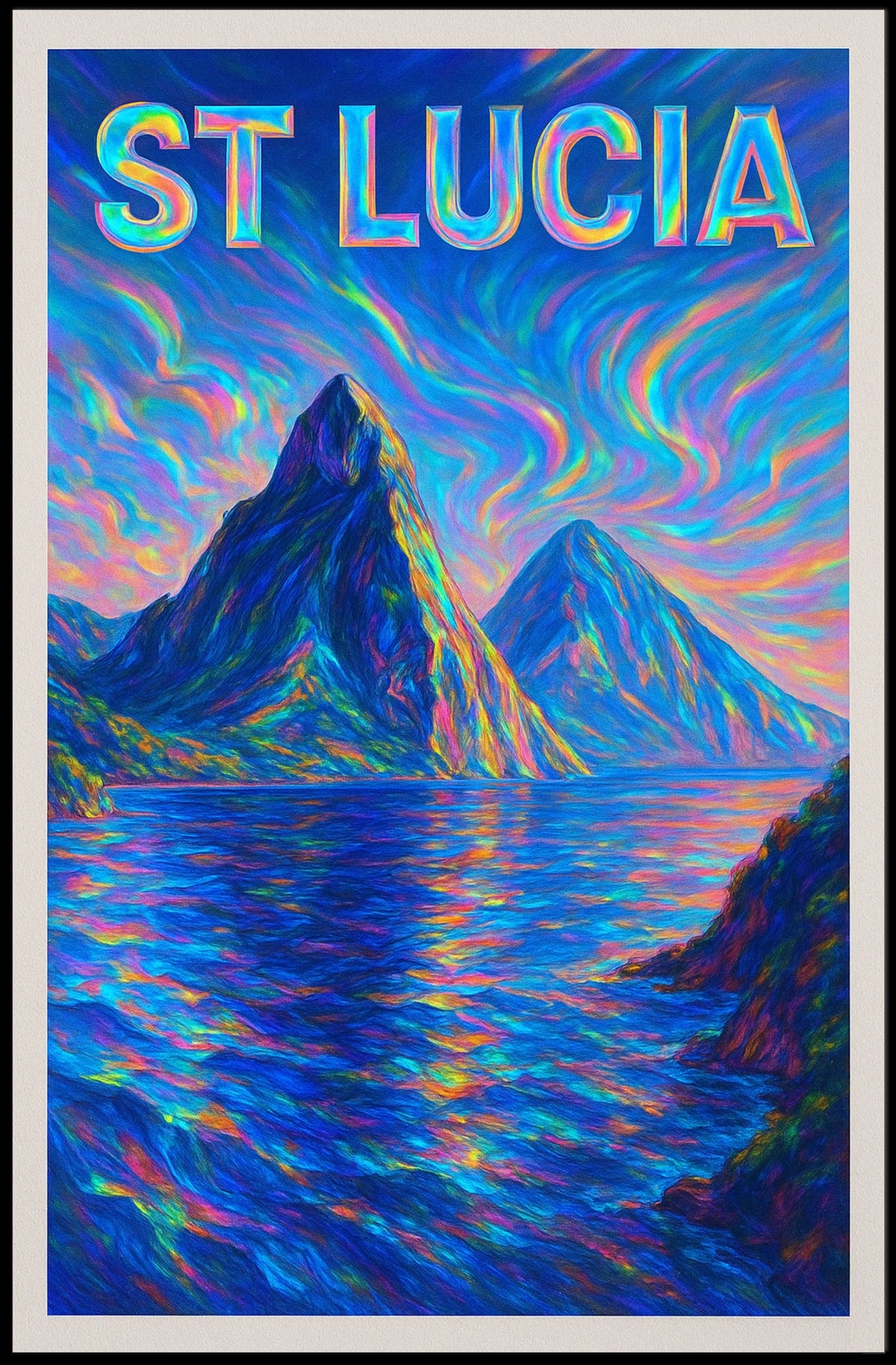 St. LuciaS Vibrant Landscape Poster