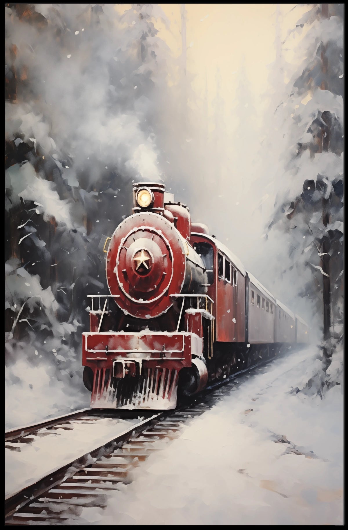 Winter Train Journey Poster