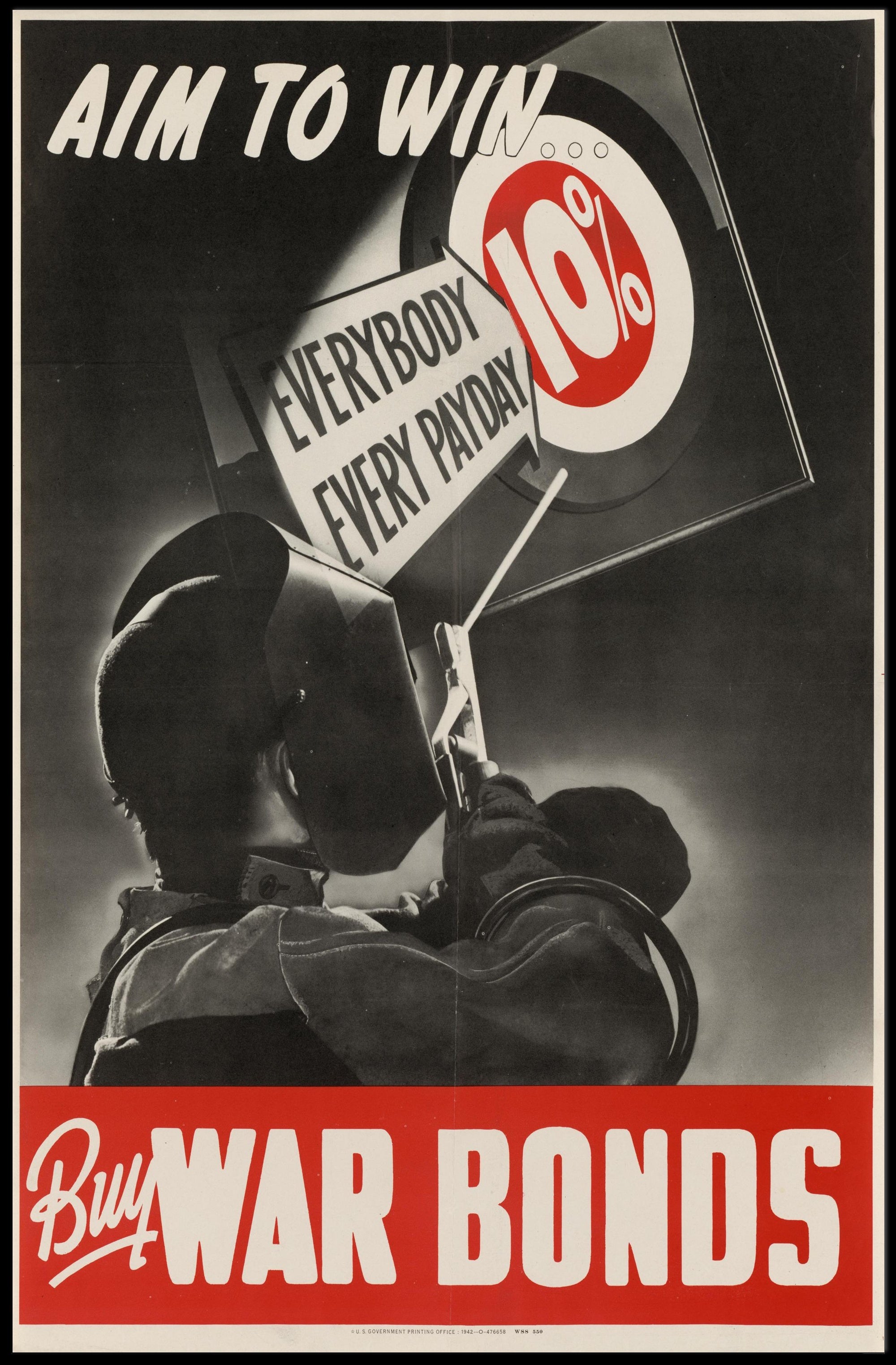 Aim to Win: Buy War Bonds Poster PosterGoat