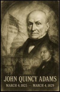 John Quincy Adams 6th President of the United States Double Exposure Poster