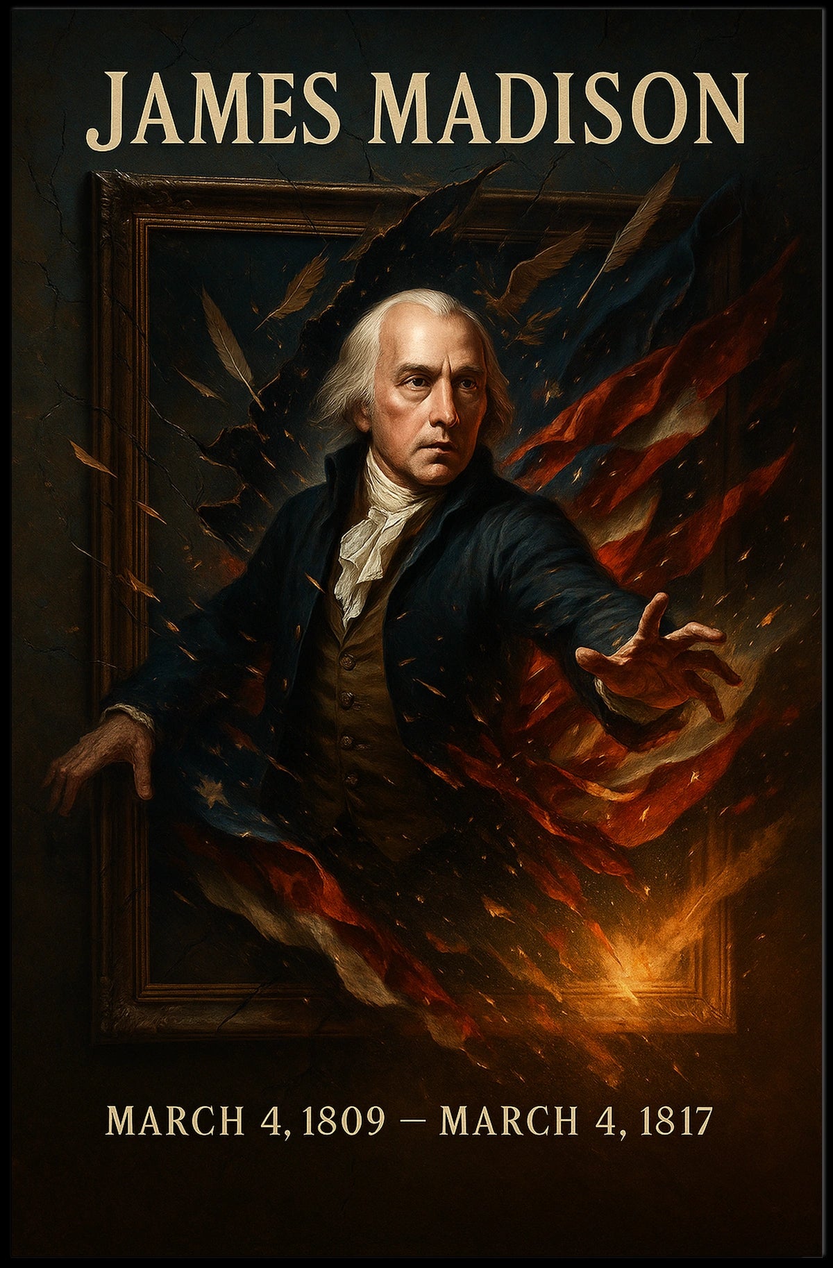 James Madison Vintage Presidential Historical or Presidential Poster