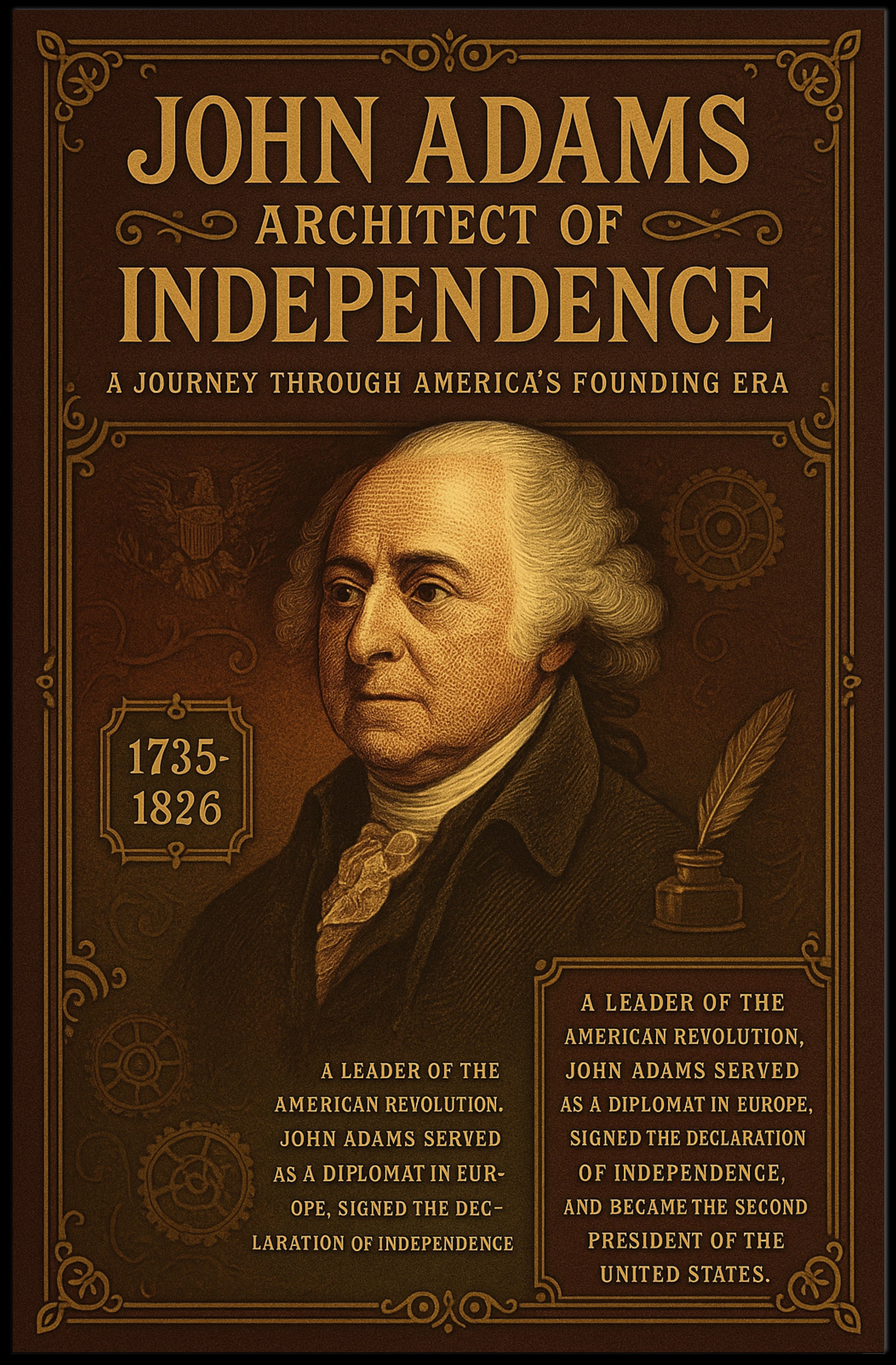 John Adams Historical Vintage Presidential Poster