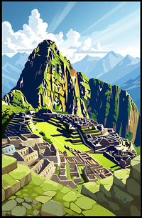 Machu Picchu Adventure: Vibrant Modern Art Poster