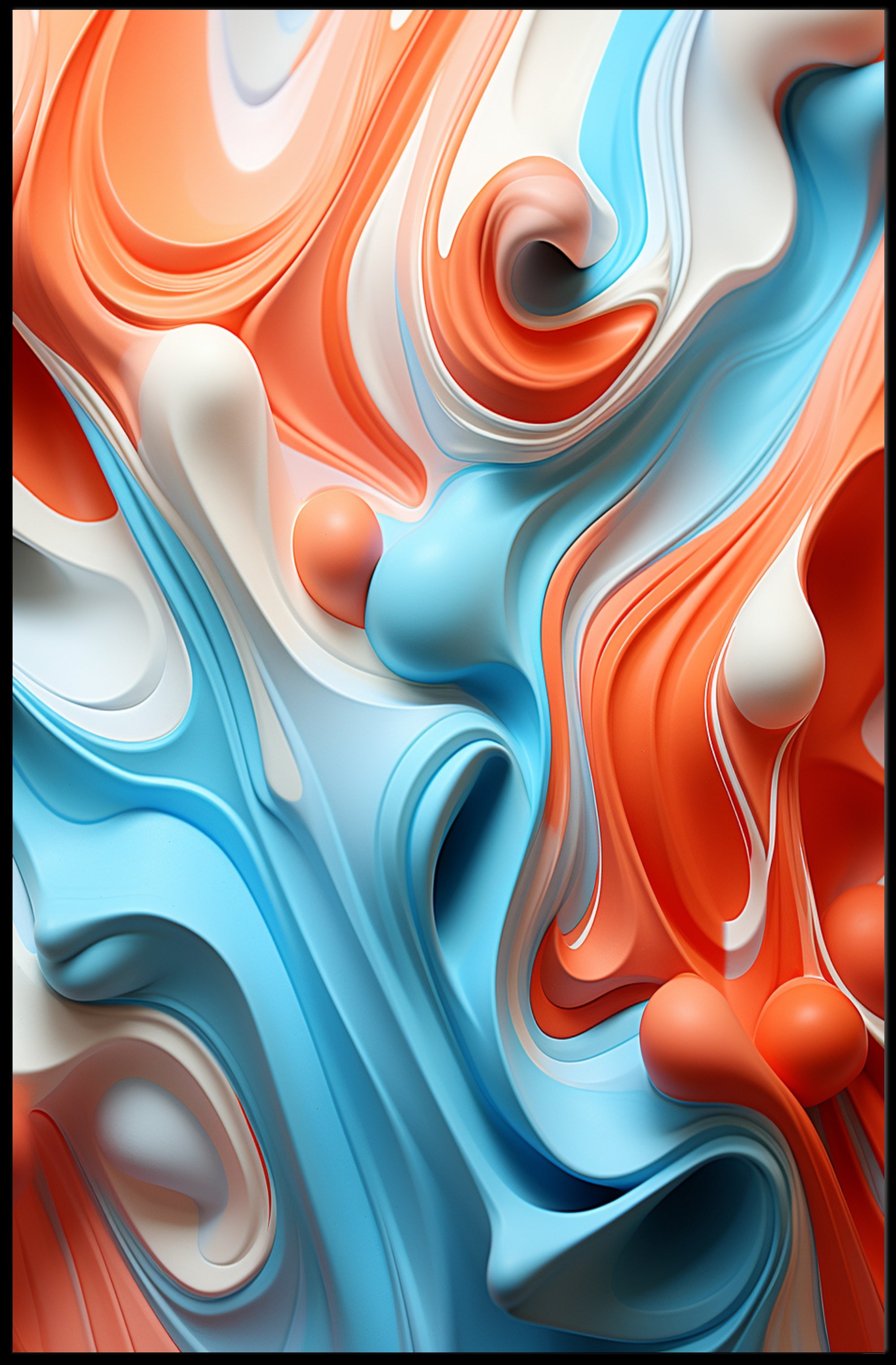 Abstract Waves Of Color Abstract Poster PosterGoat