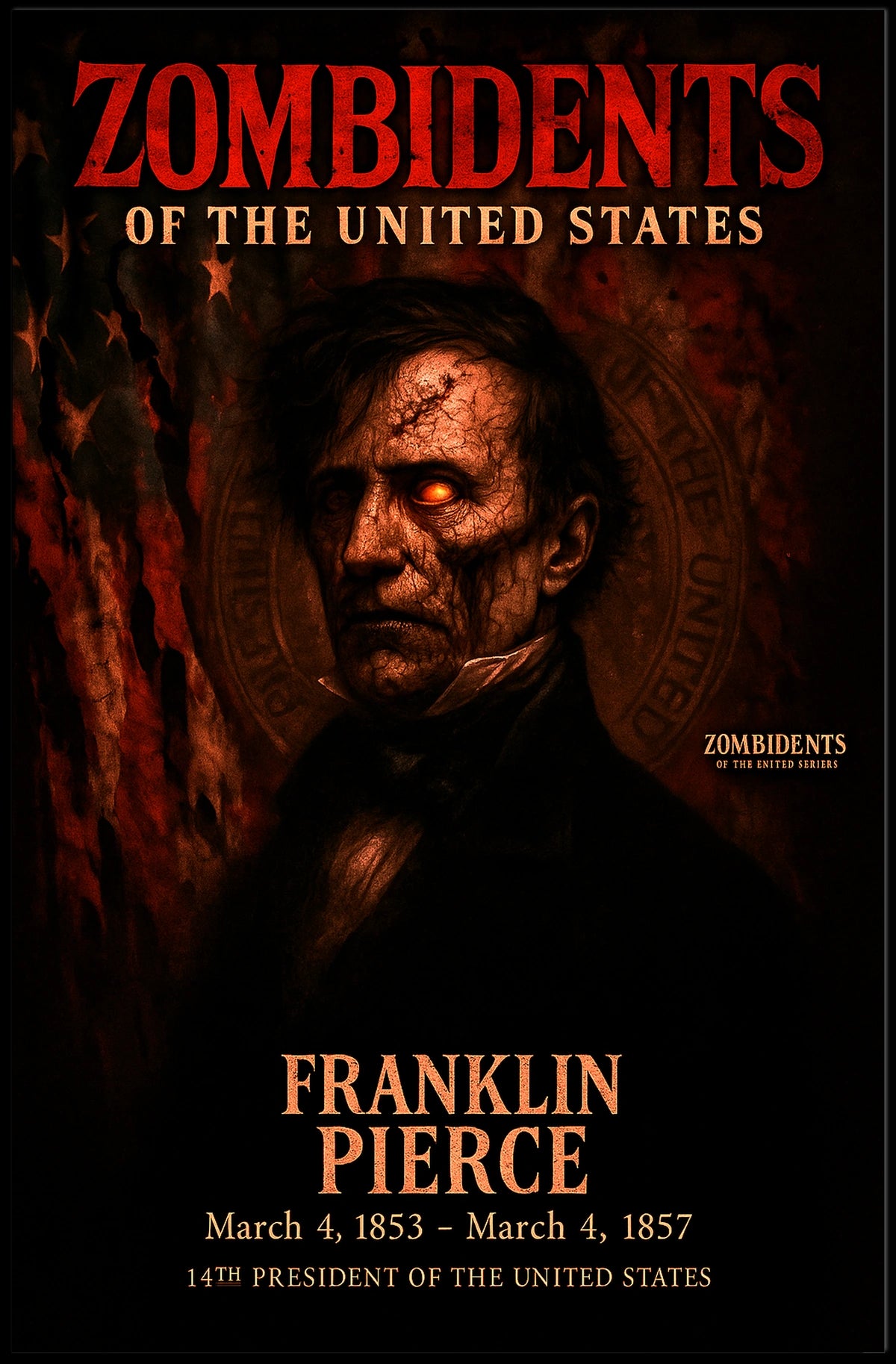 Franklin Pierce 14th President of the United States Zombidents Poster Series
