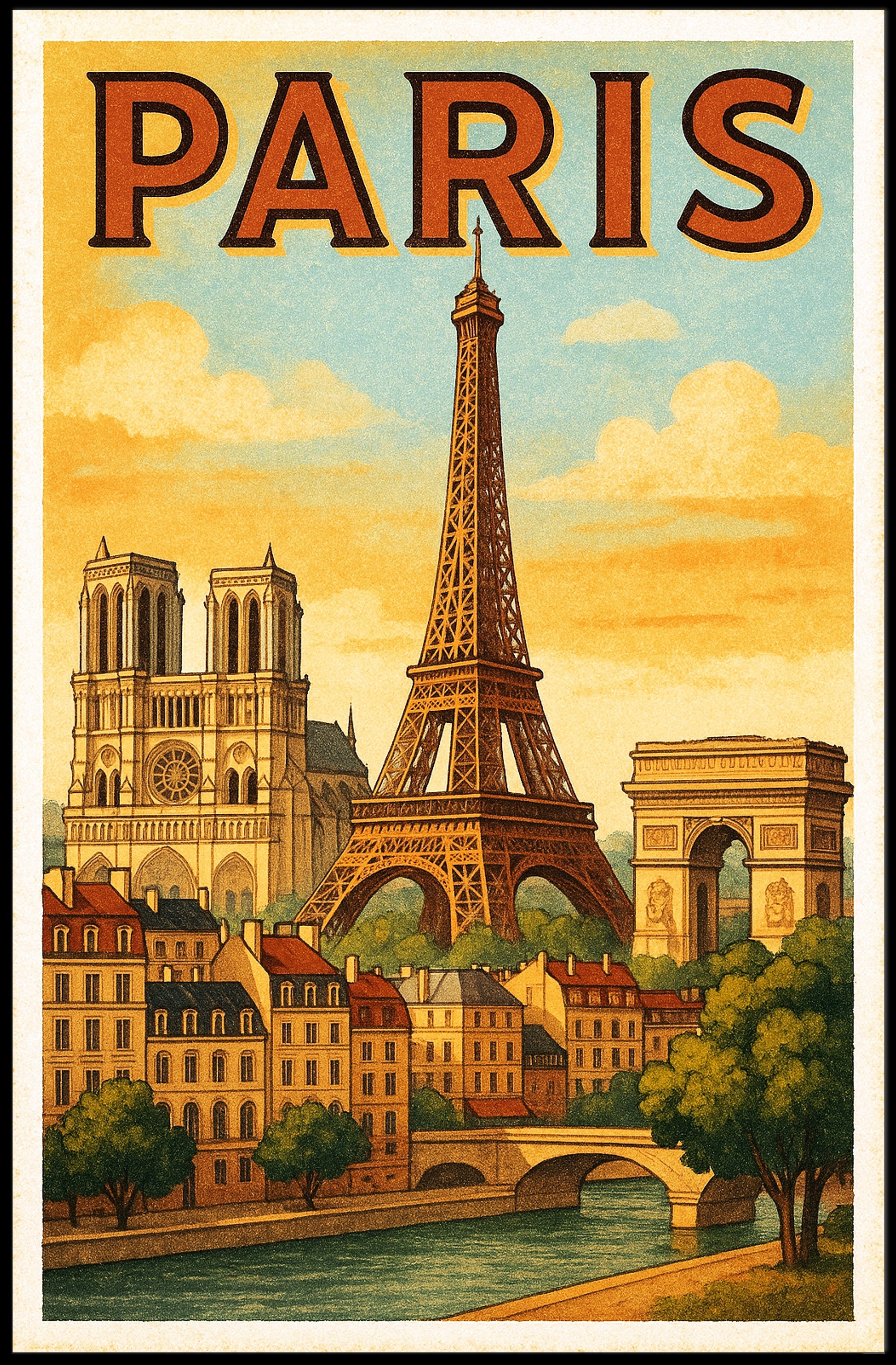 Paris Vintage Travel Poster PosterGoat