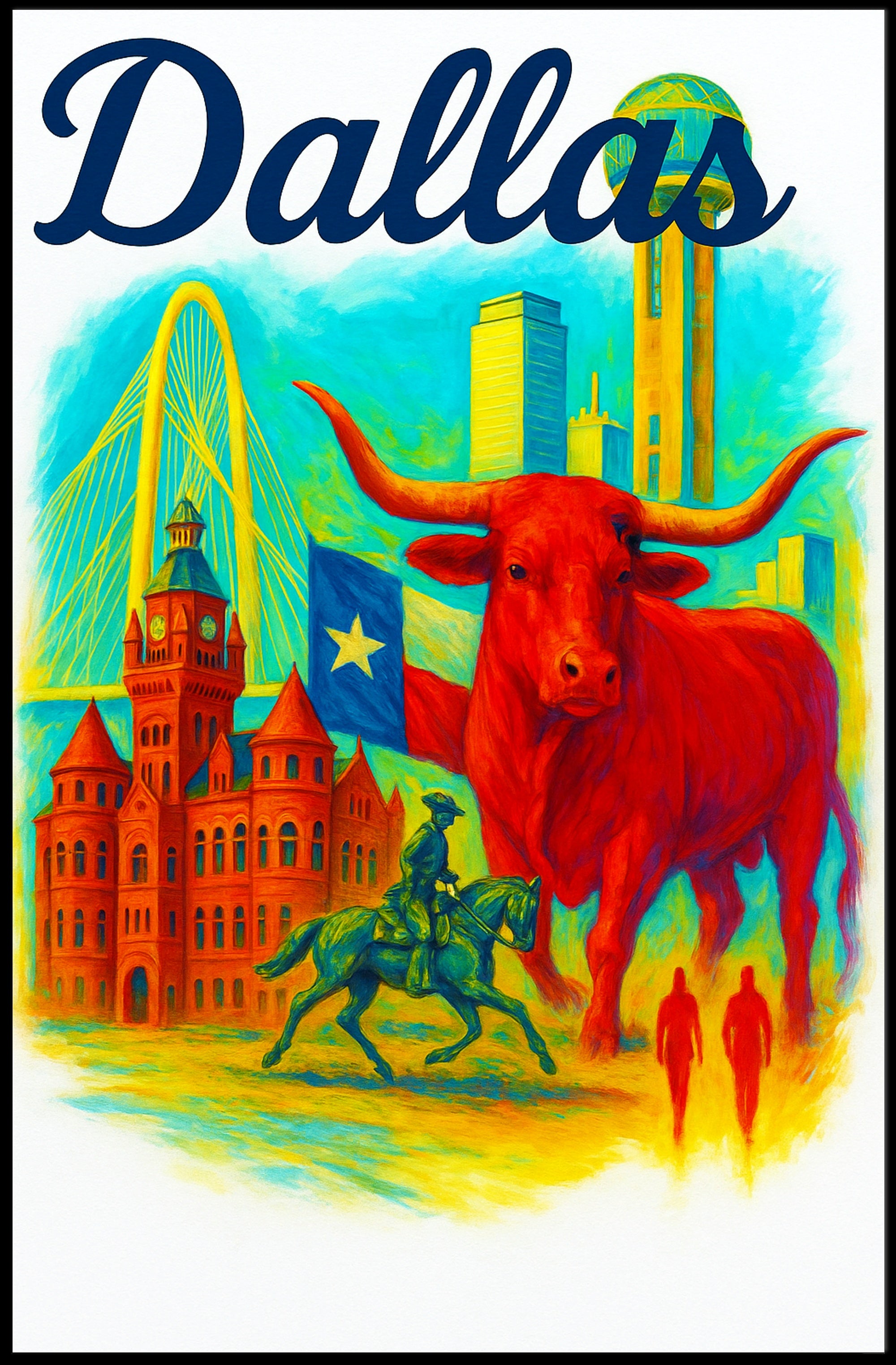 Dallas Landmarks Poster PosterGoat