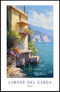 Limone del Garda Italian Escape Travel Poster PosterGoat