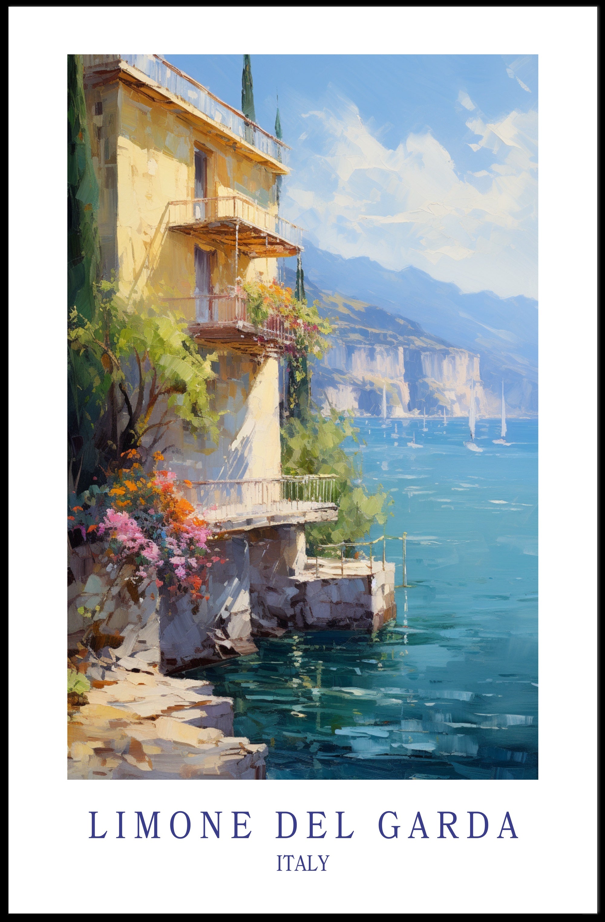 Limone del Garda Italian Escape Travel Poster PosterGoat