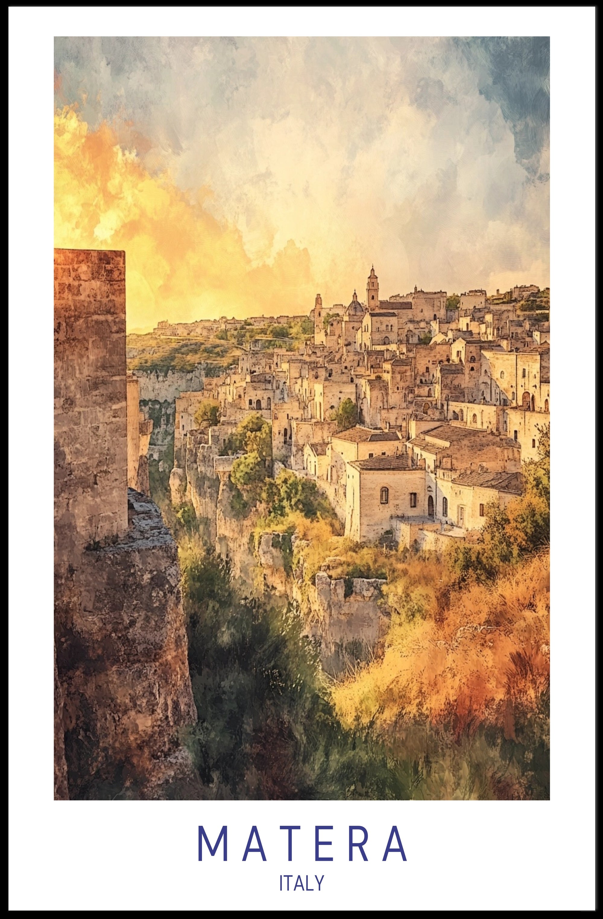 Matera at Sunset Poster PosterGoat