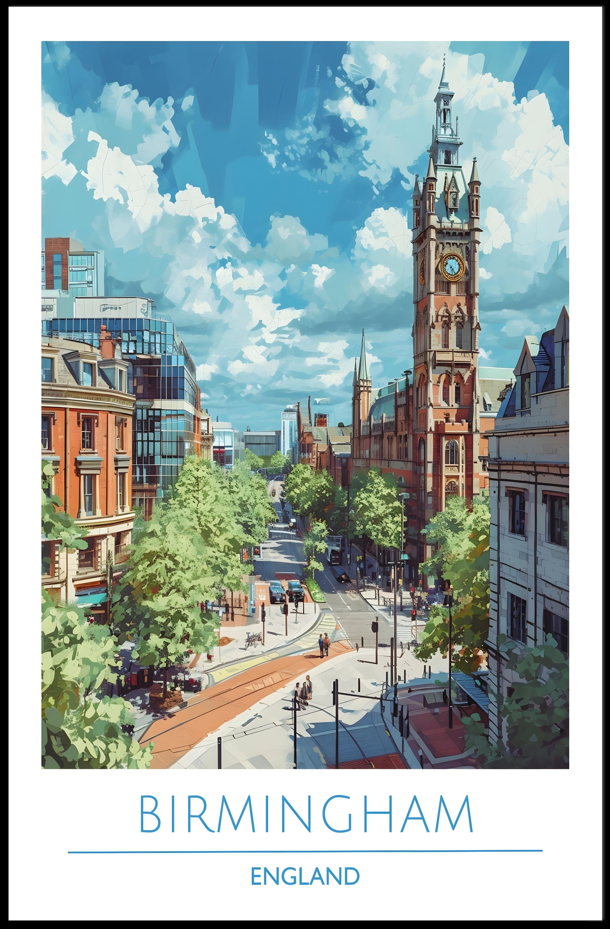 Birmingham Skyline Poster