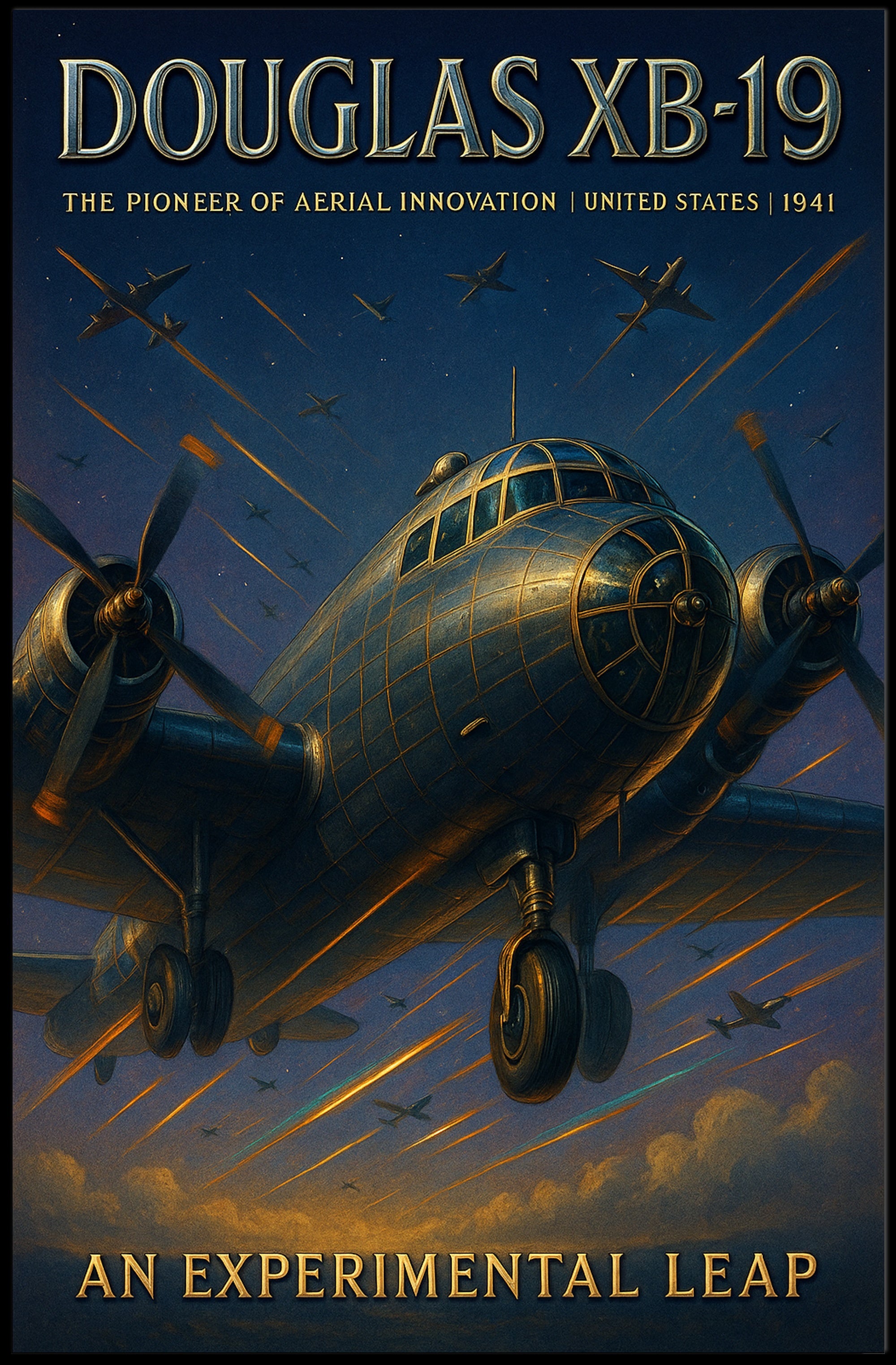 Douglas XB-19 Aviation Poster Vintage Aircraft Print